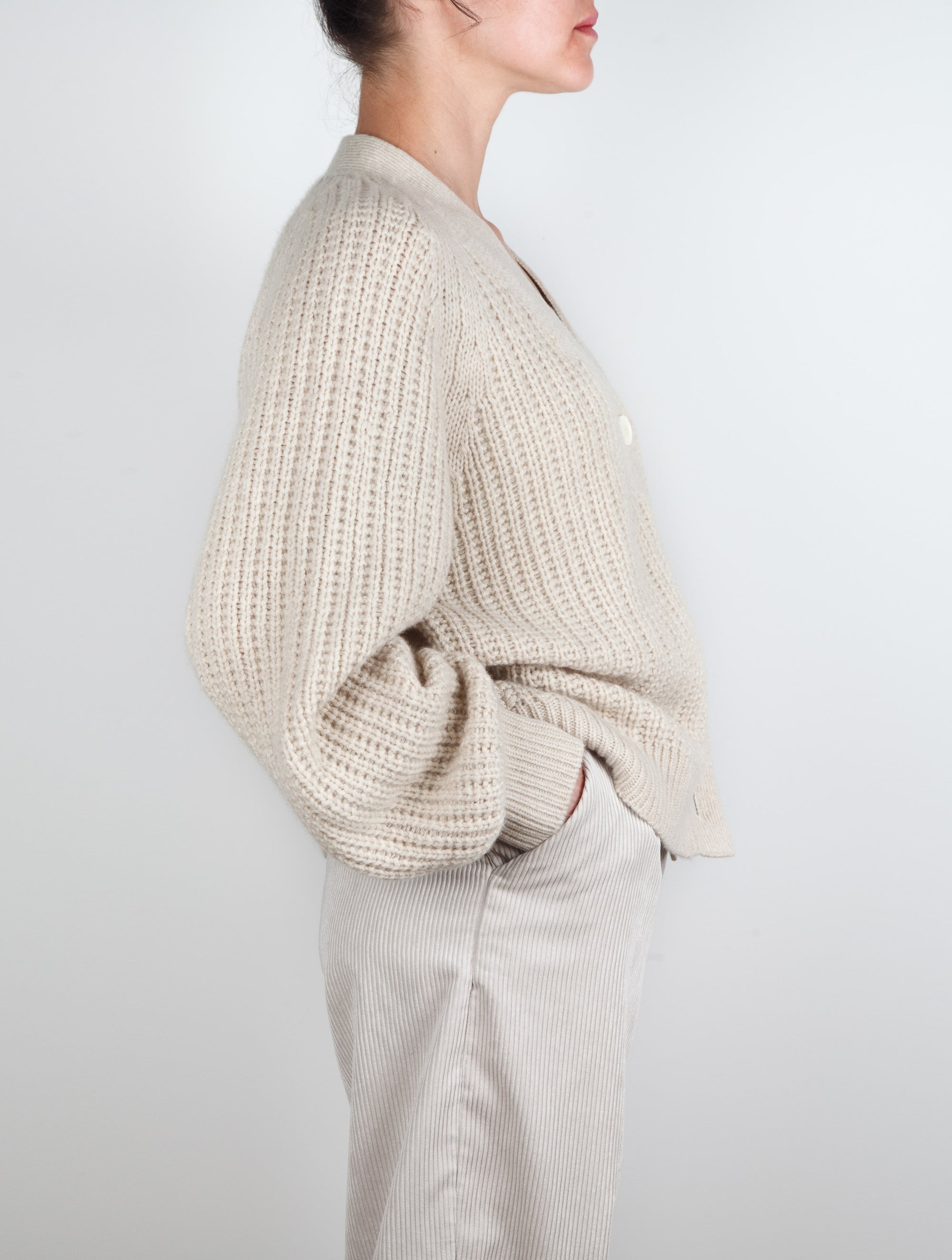 Oversize V Neck Cashmere Cardigan
