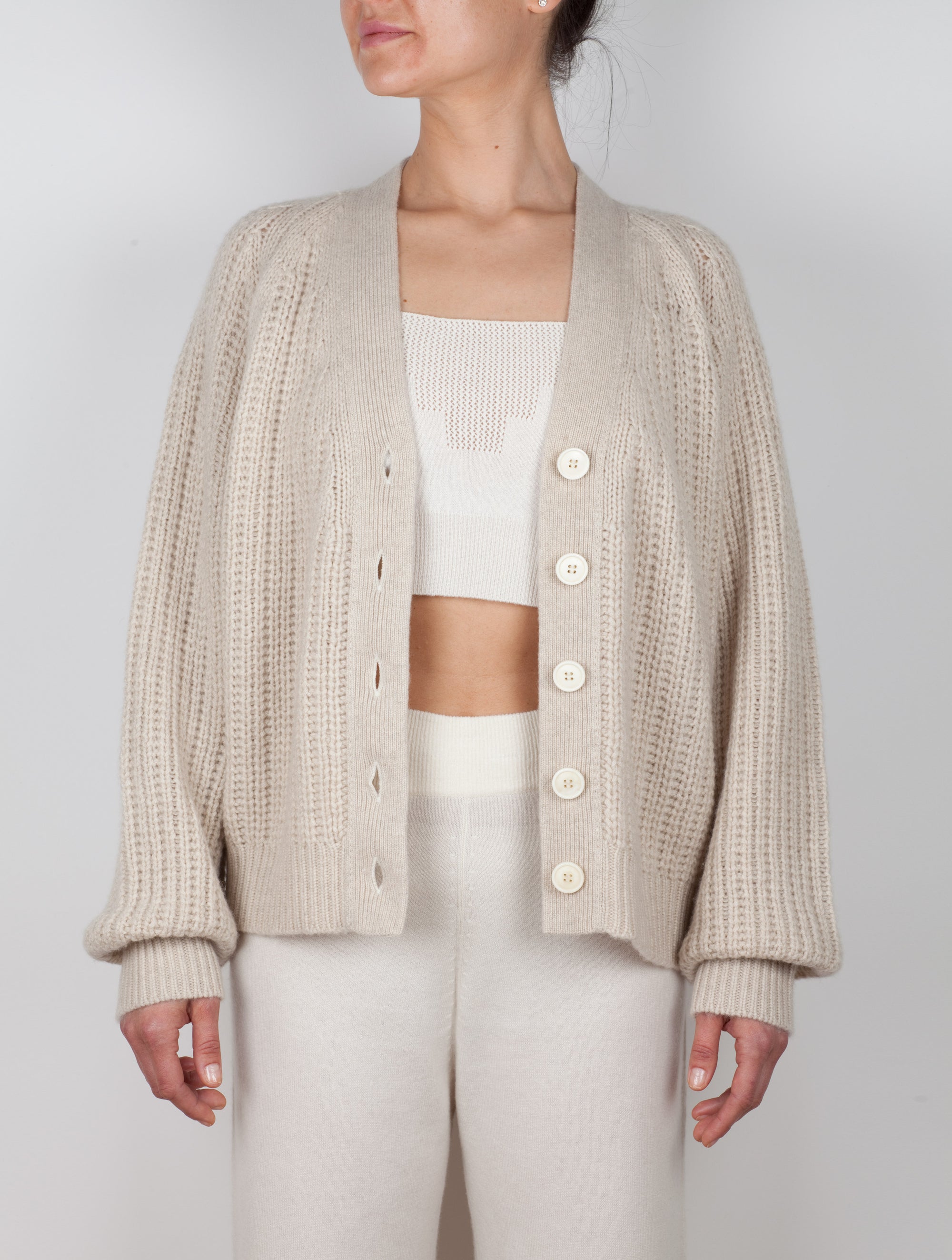 Oversize V Neck Cashmere Cardigan