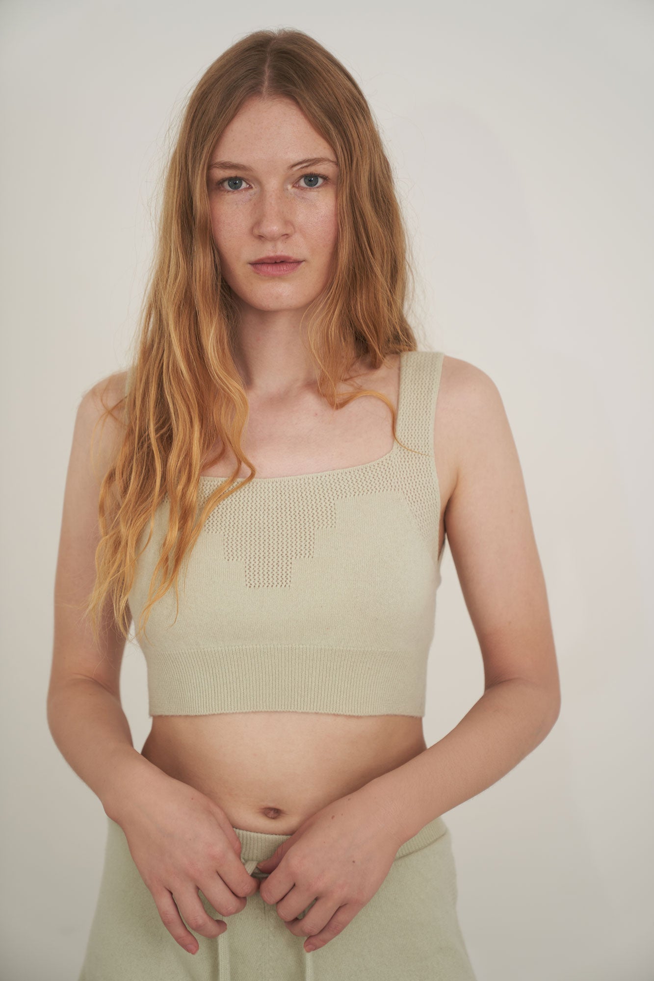 Lace Stitched Cashmere Bralet