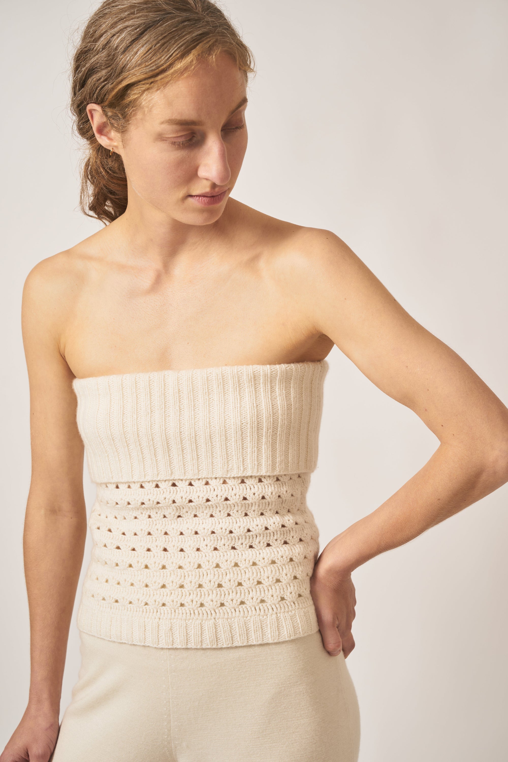 Crochet Cashmere Top