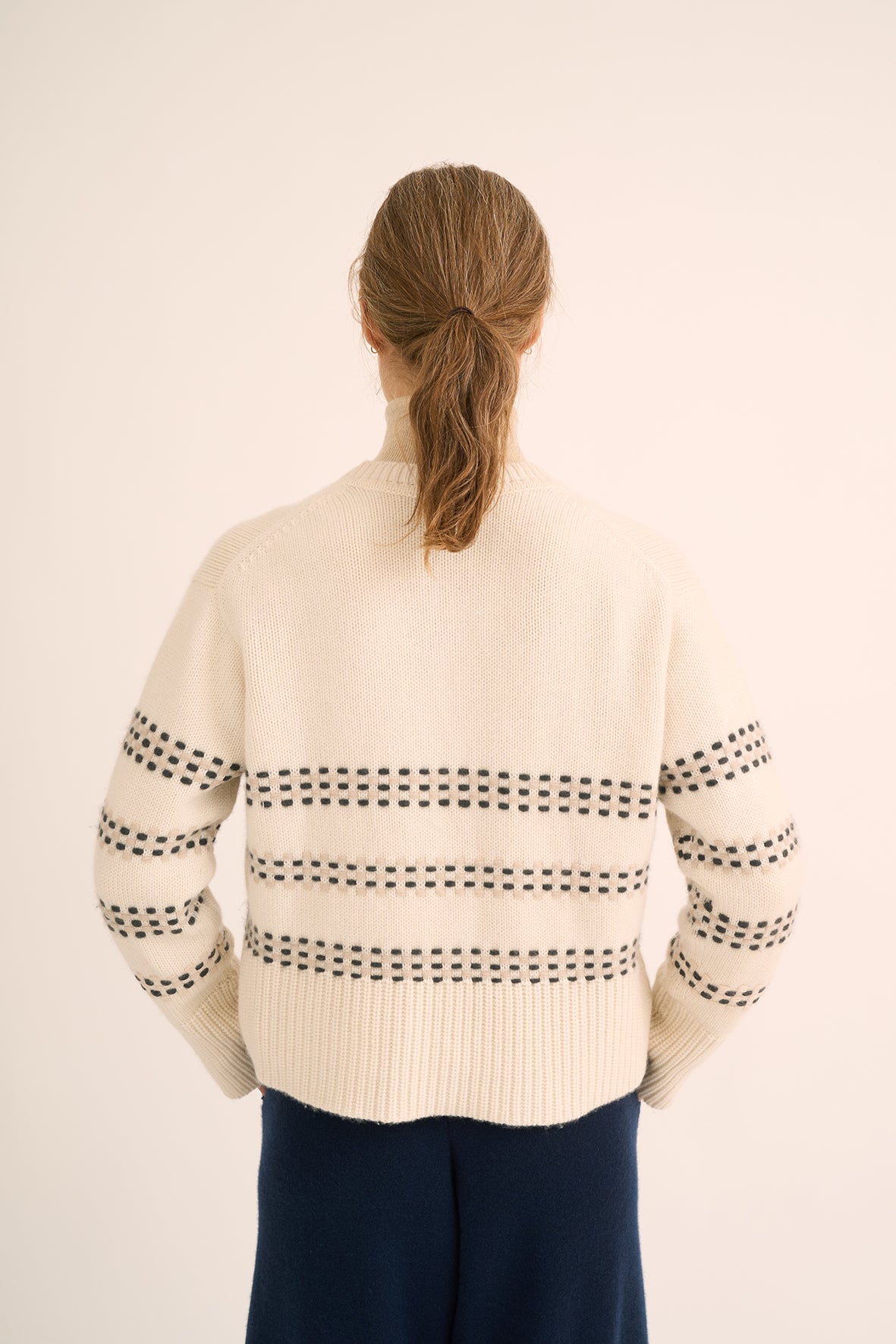 252 Hand stitched stripe cardigan