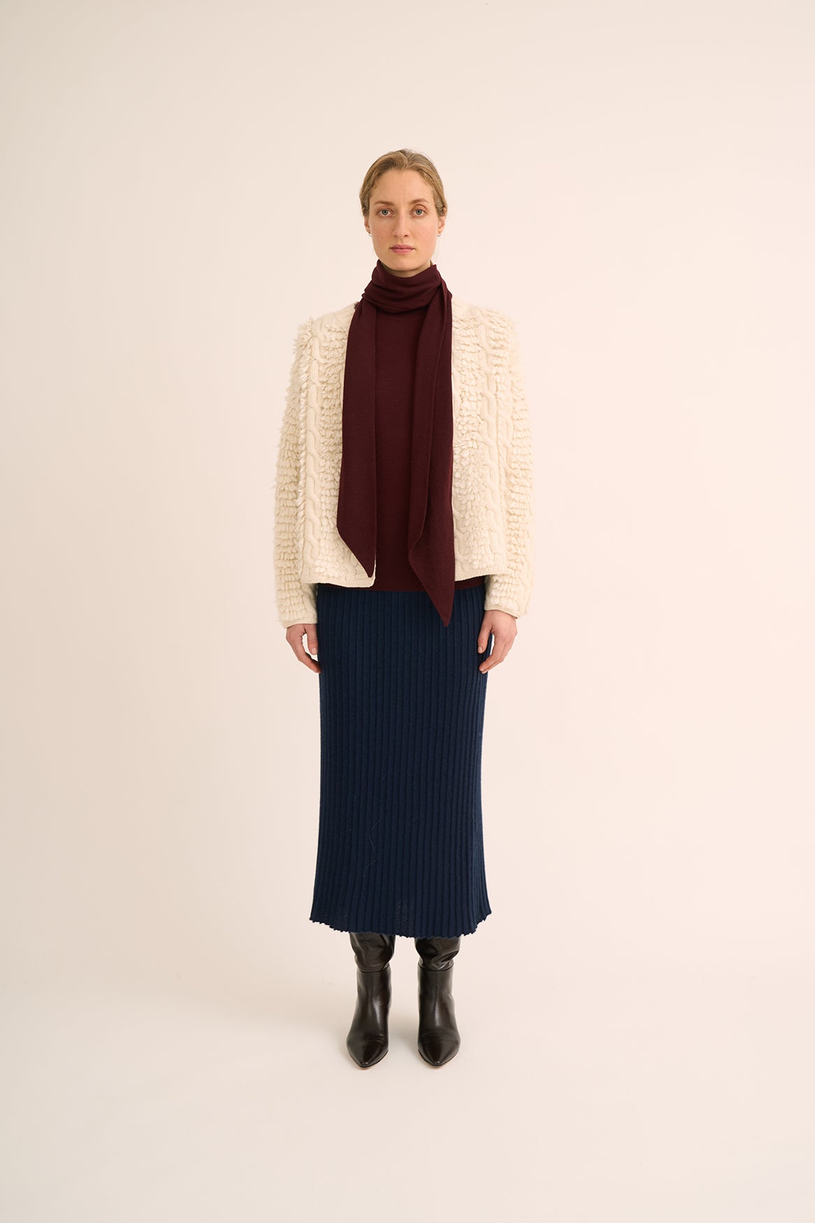 517 Hand knit loop and cable jacket
