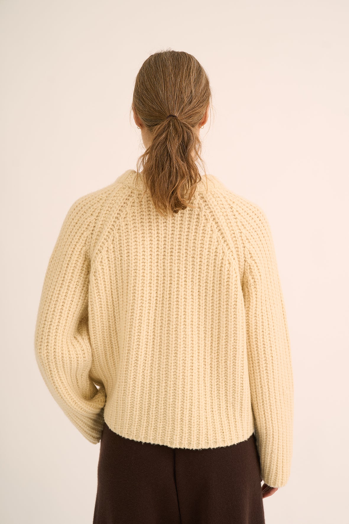 418 1/2 cardigan rib sweater