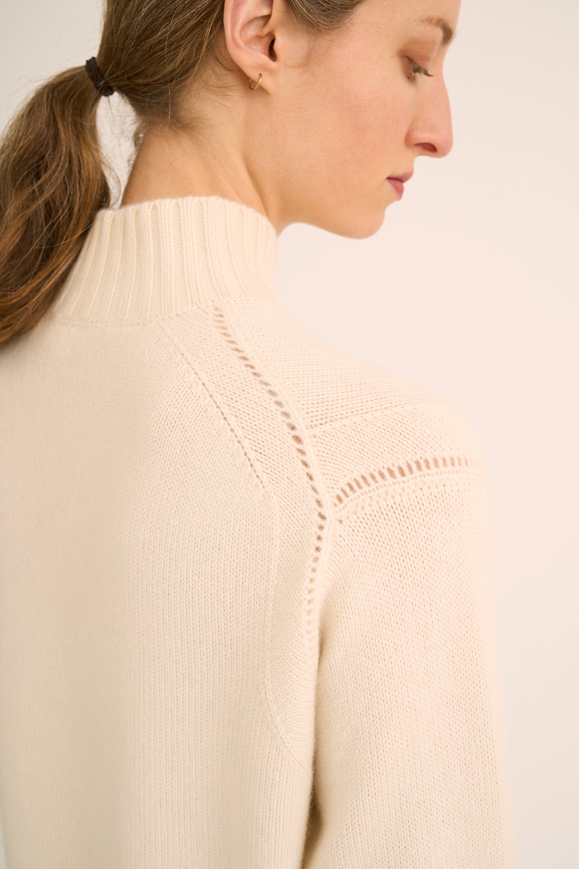 217 Turtle neck sweater with pointelle detailing