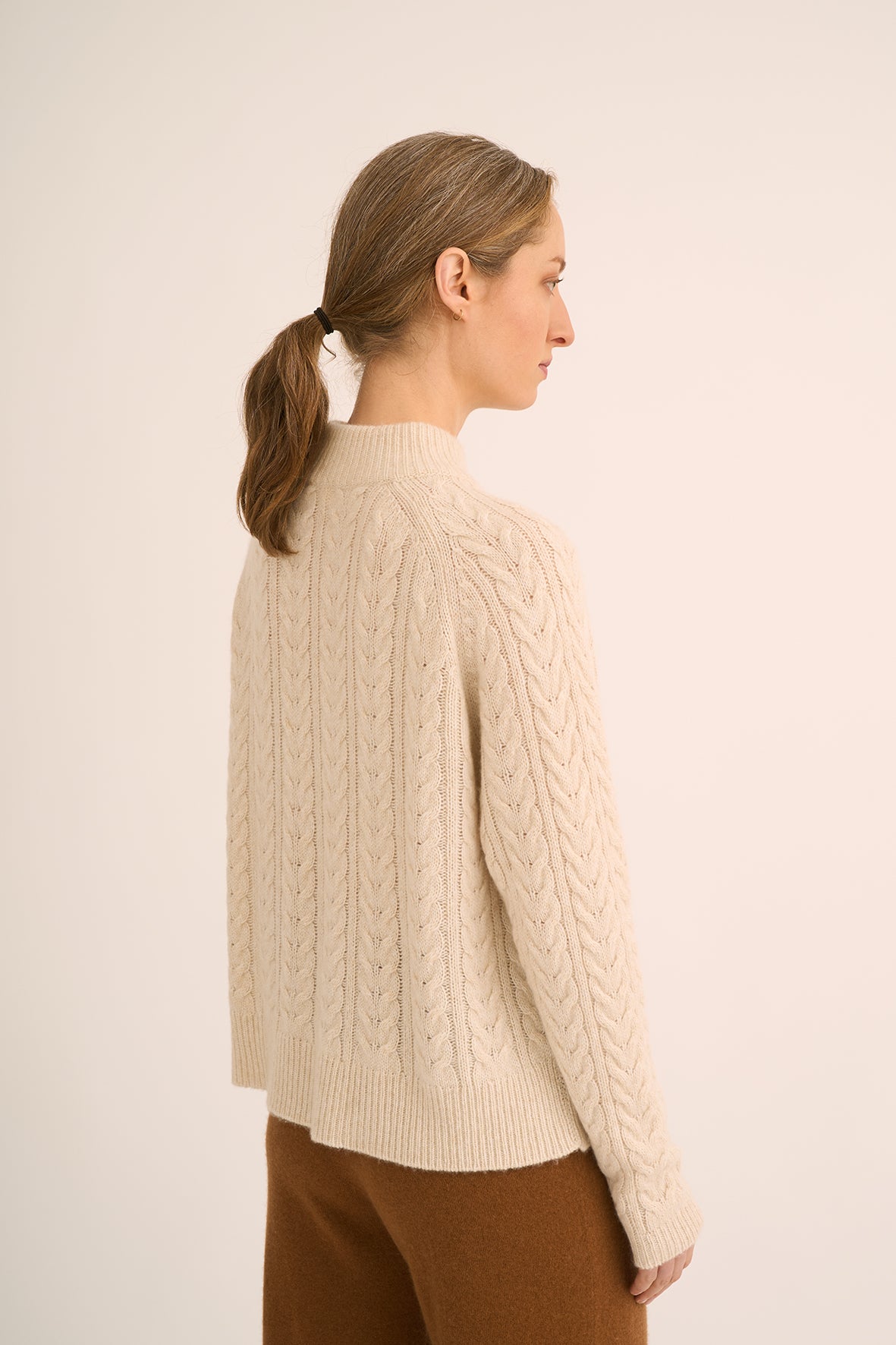 227 Asymmetric cable sweater