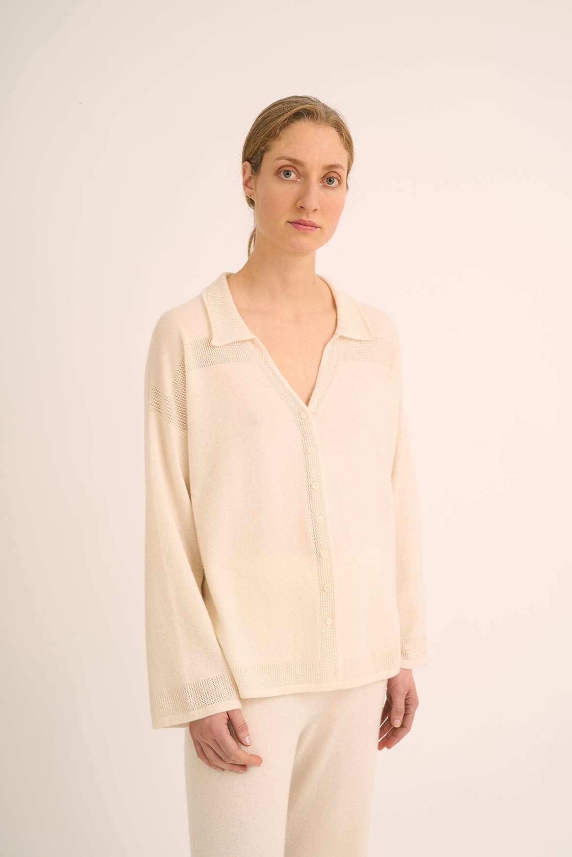 223 Pointelle detail pyjama shirt