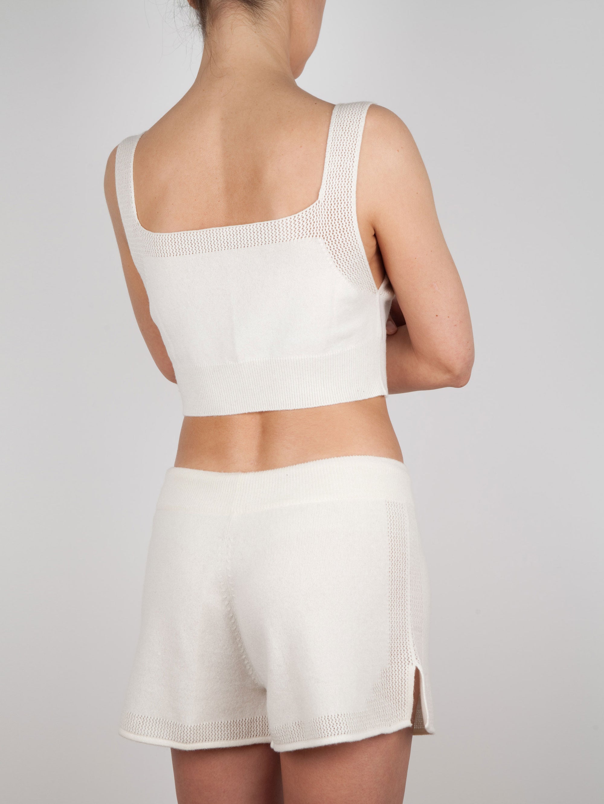 Lace Stitched Cashmere Pyjama Shorts