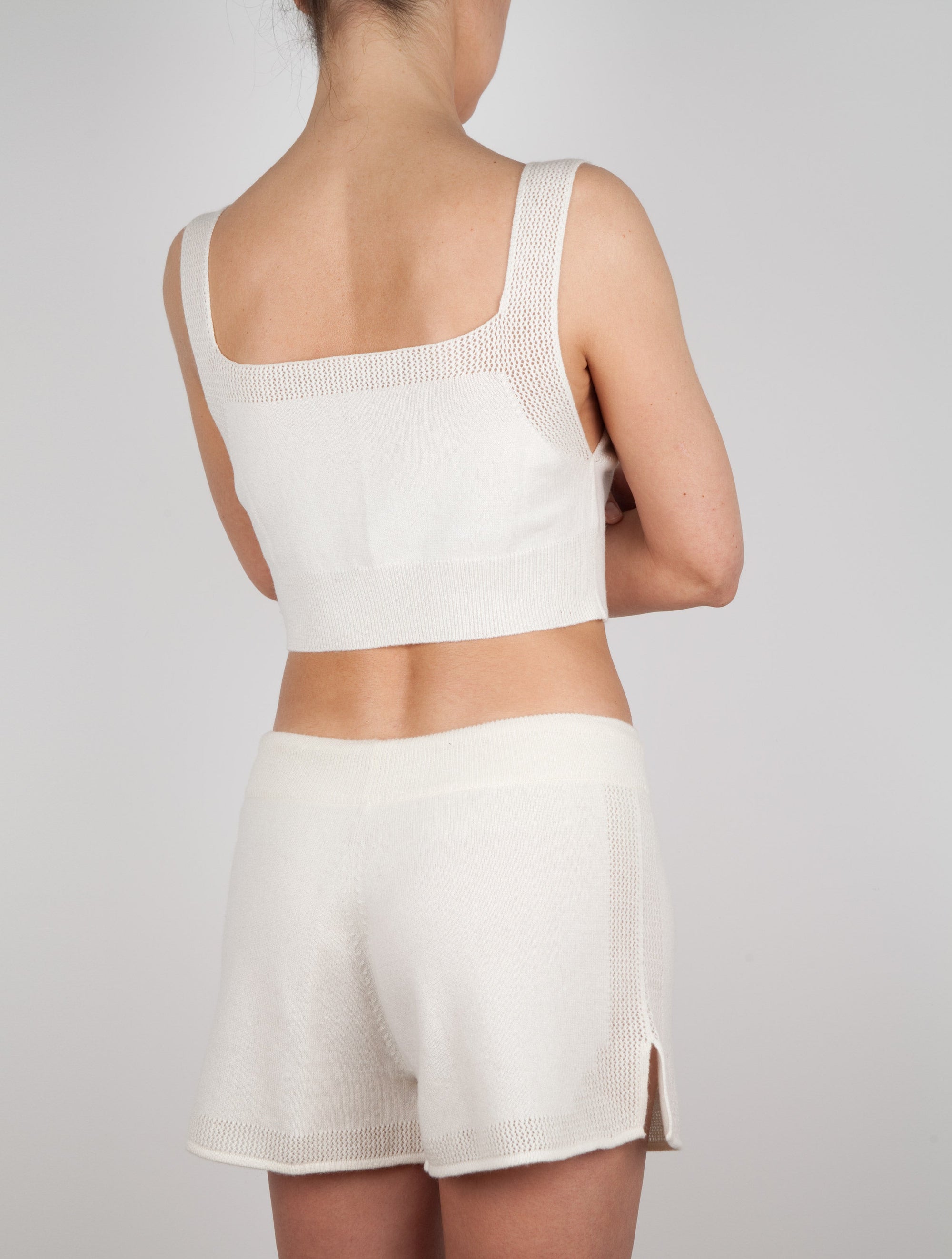 Lace Stitched Cashmere Bralet
