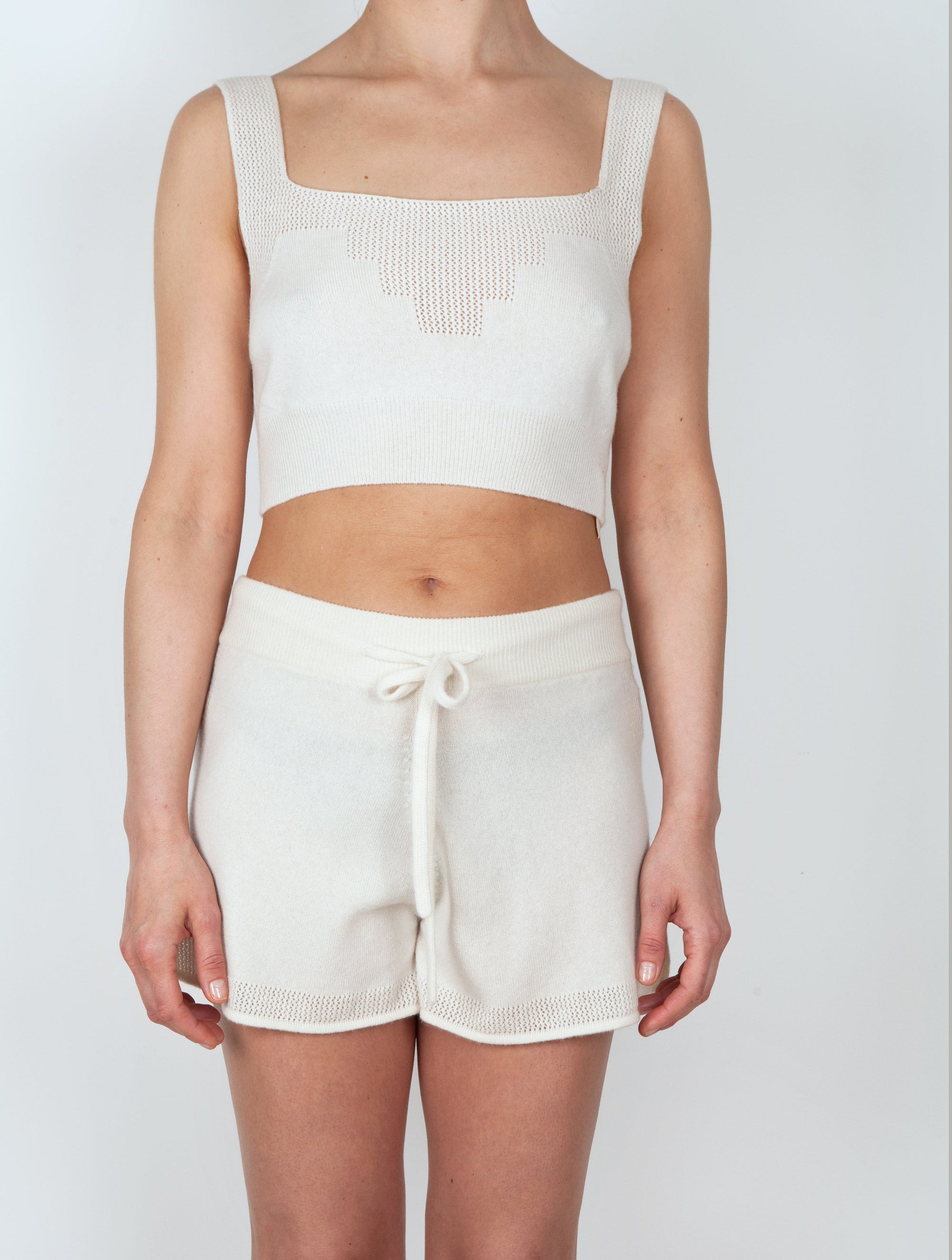 Lace Stitched Cashmere Bralet