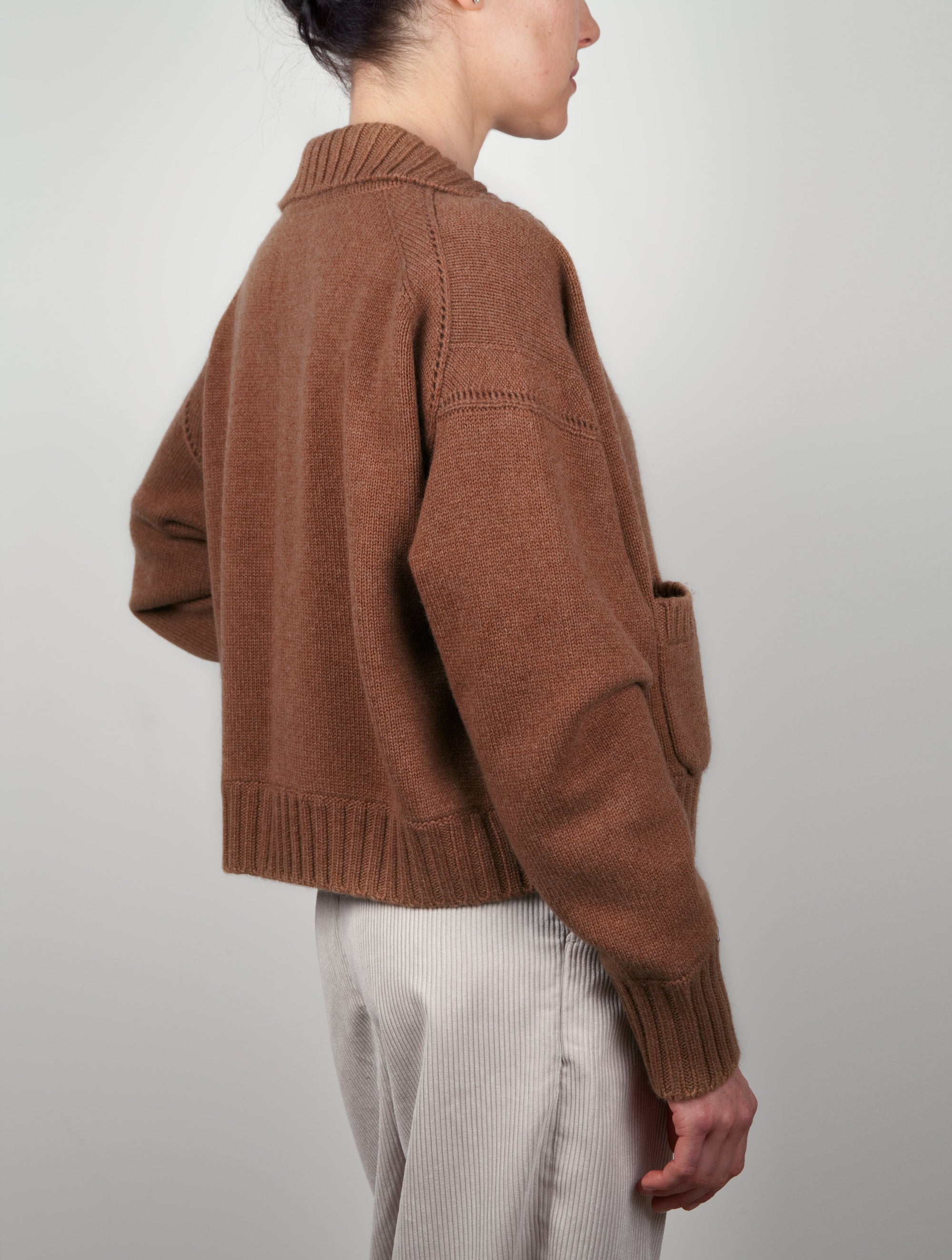 Rib Collar Knitted Jacket