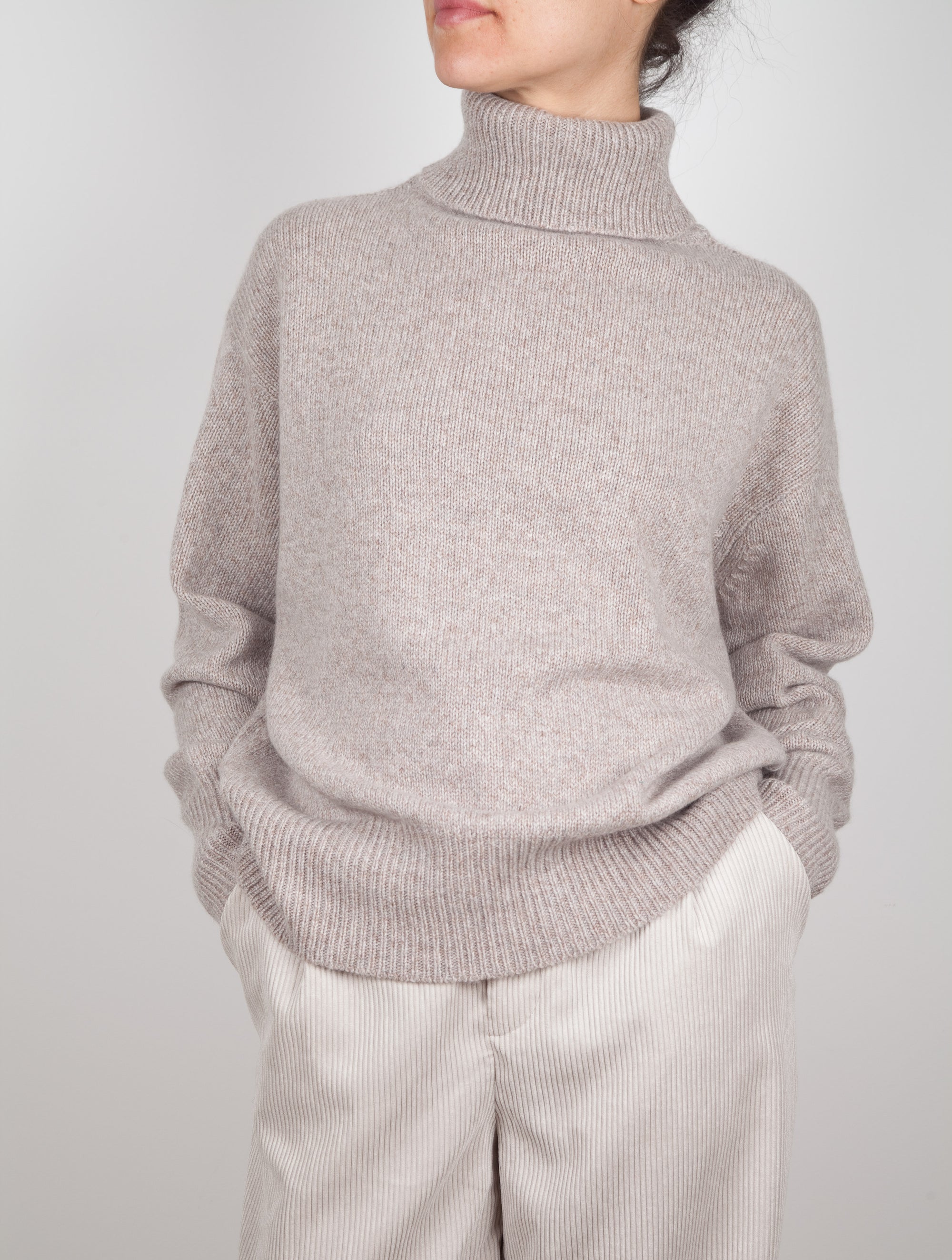 Marl boyfriend Polo Neck Sweater