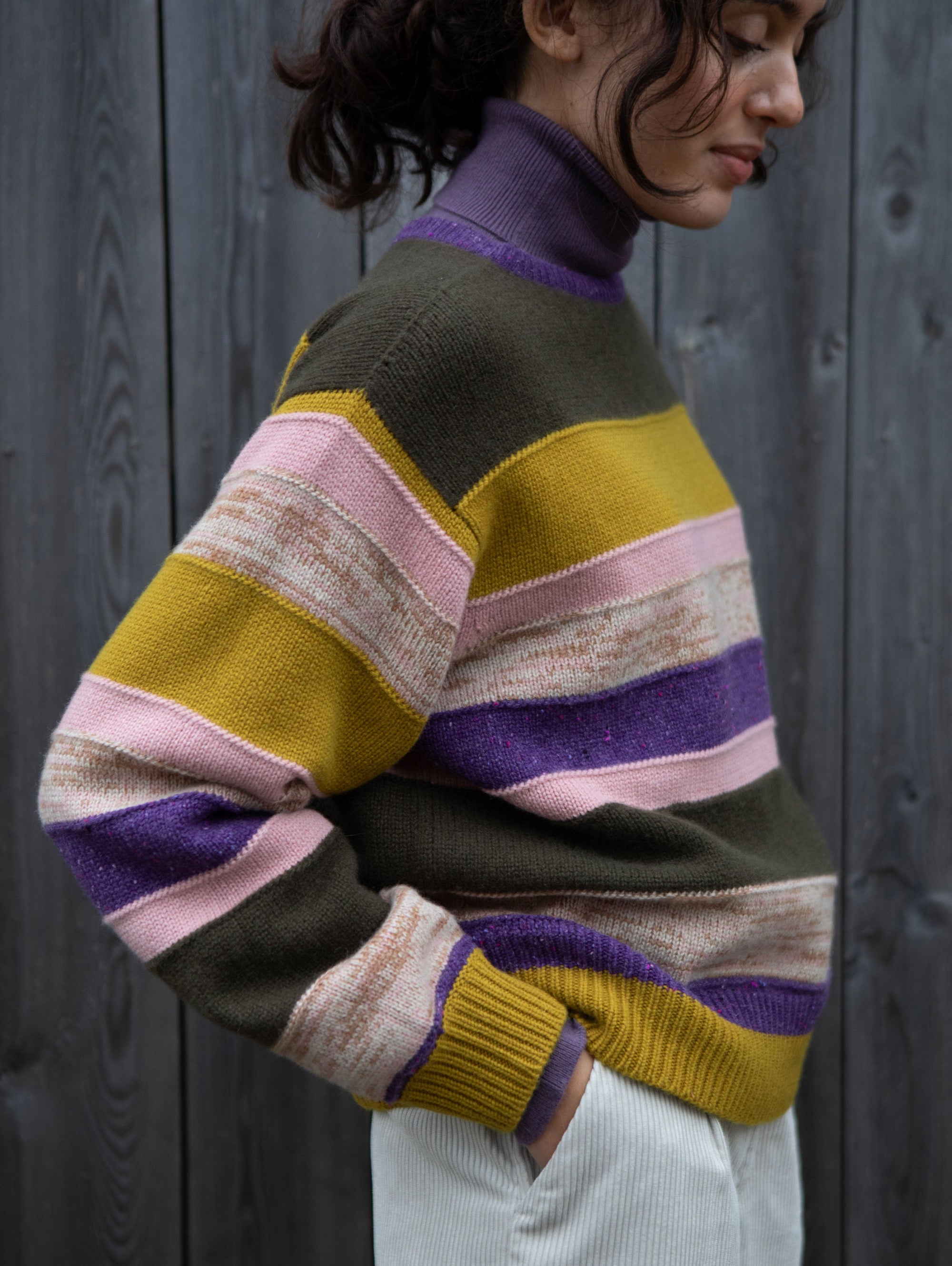Stripe Pure Cashmere Scarf