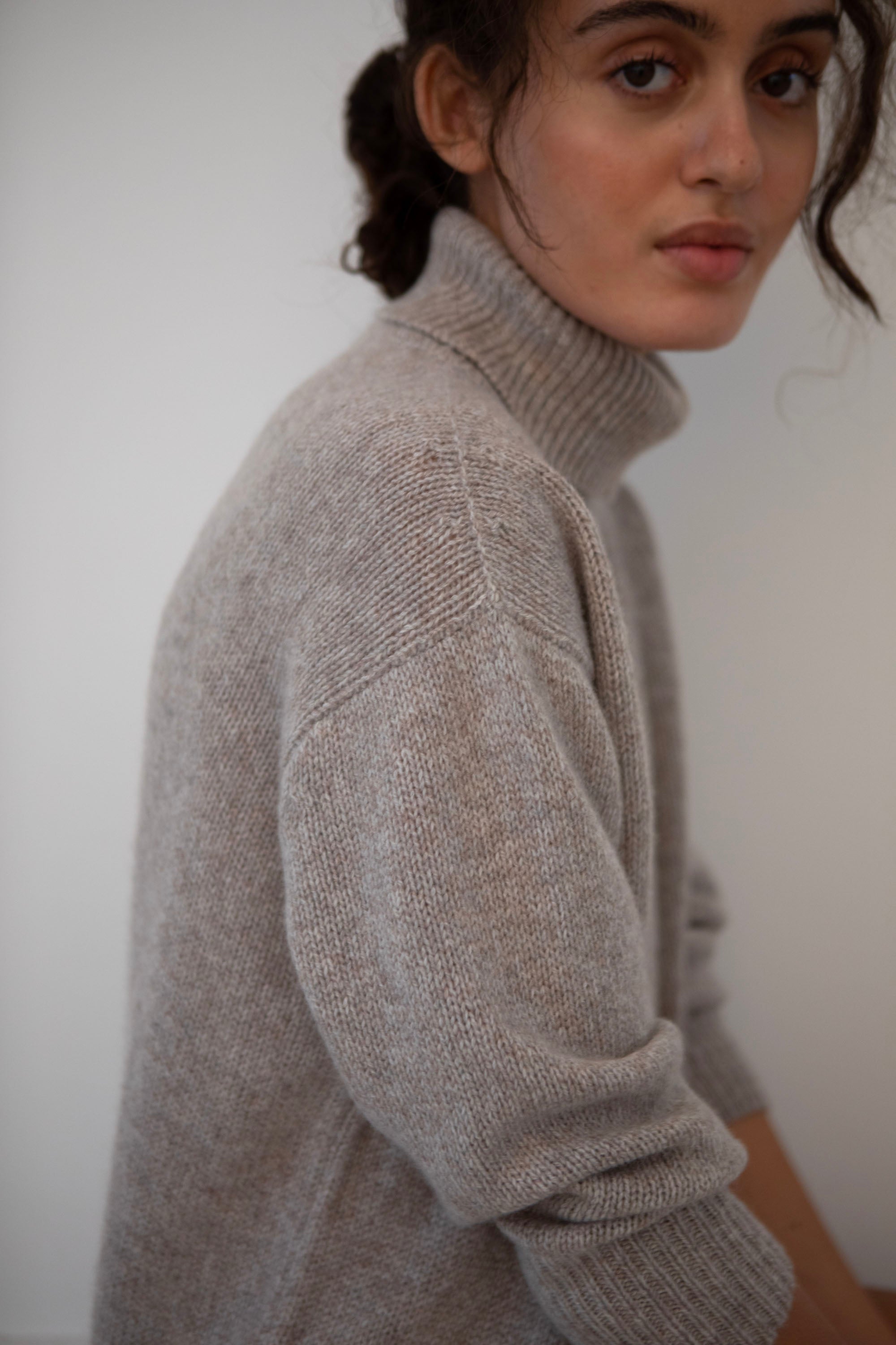 Marl boyfriend Polo Neck Sweater