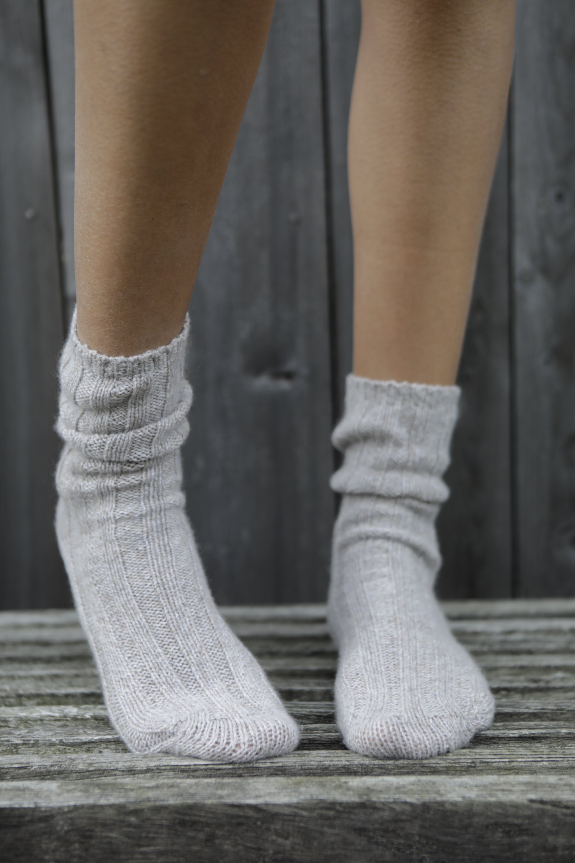 Marl Rib Cashmere Sock