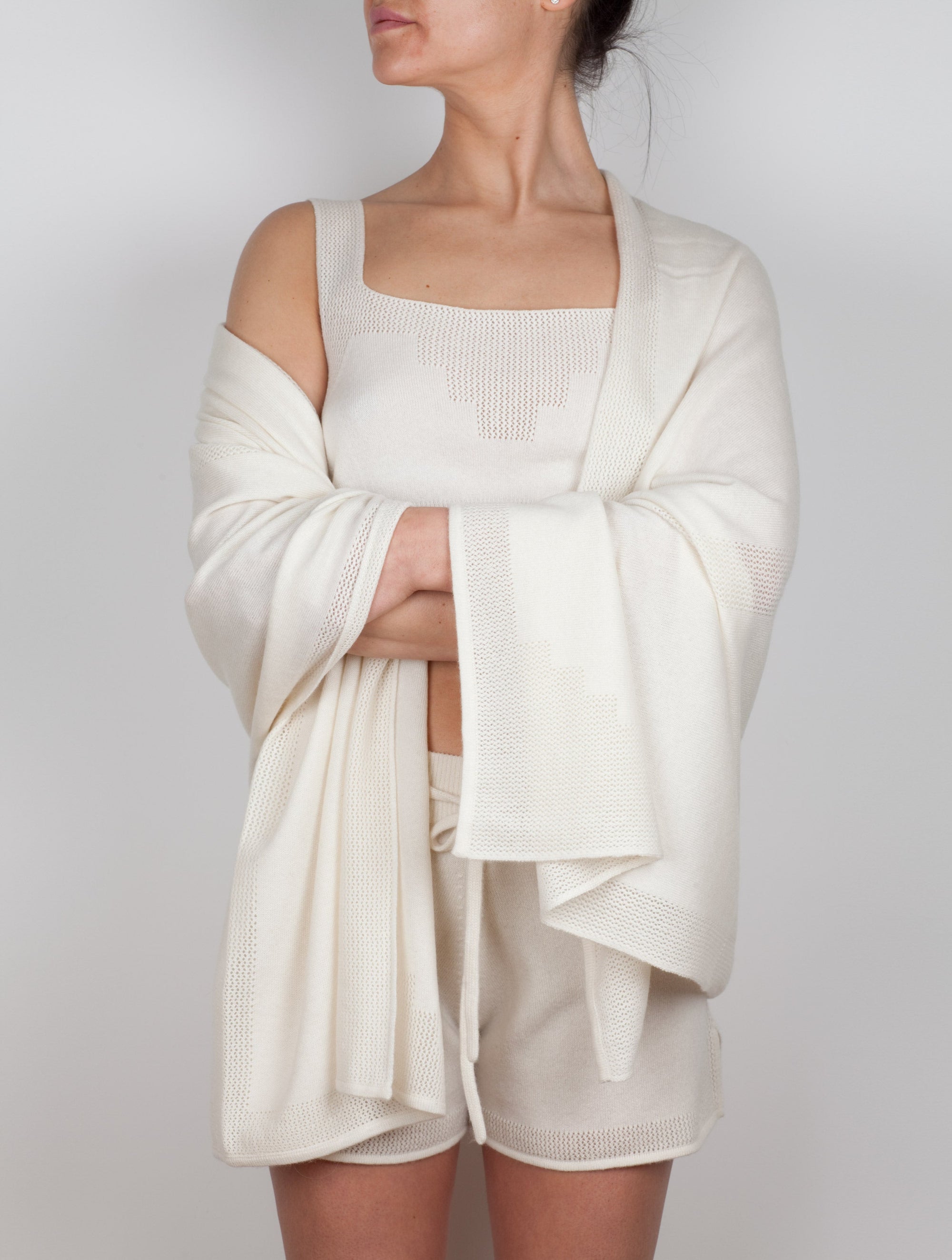 Lace Stitched Cashmere Wrap