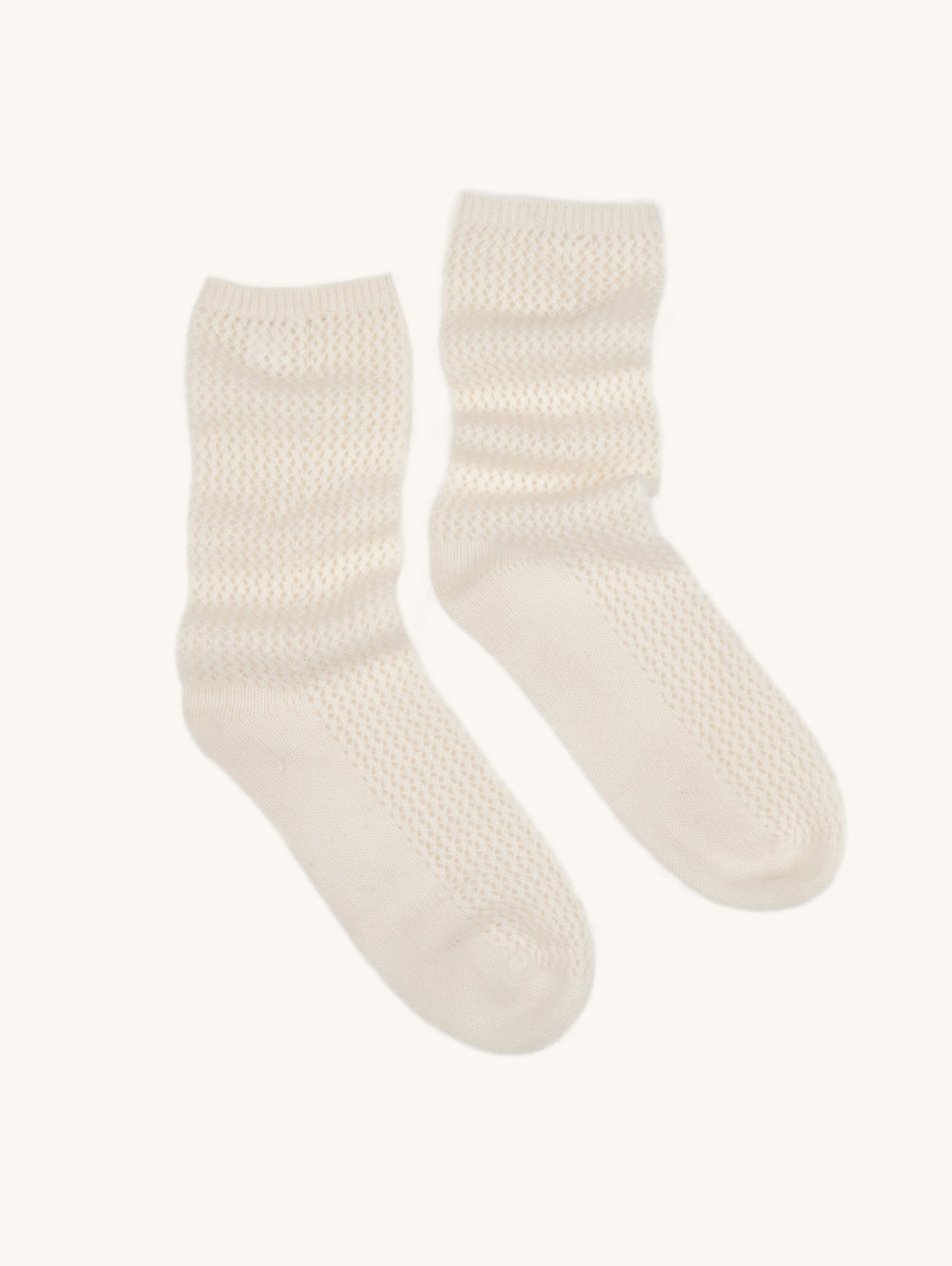Pointelle Stitch Cashmere Sock