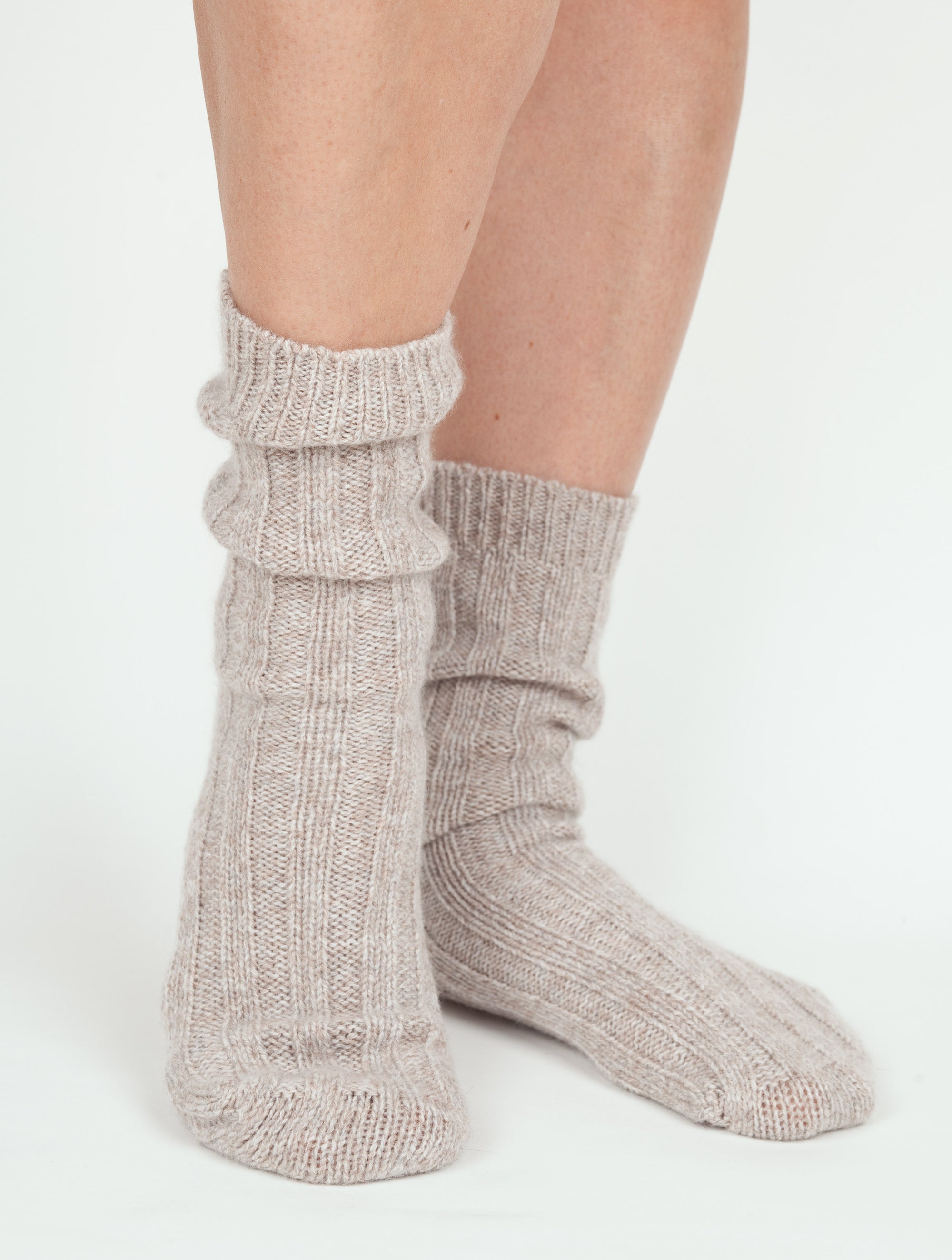 Marl Rib Cashmere Sock