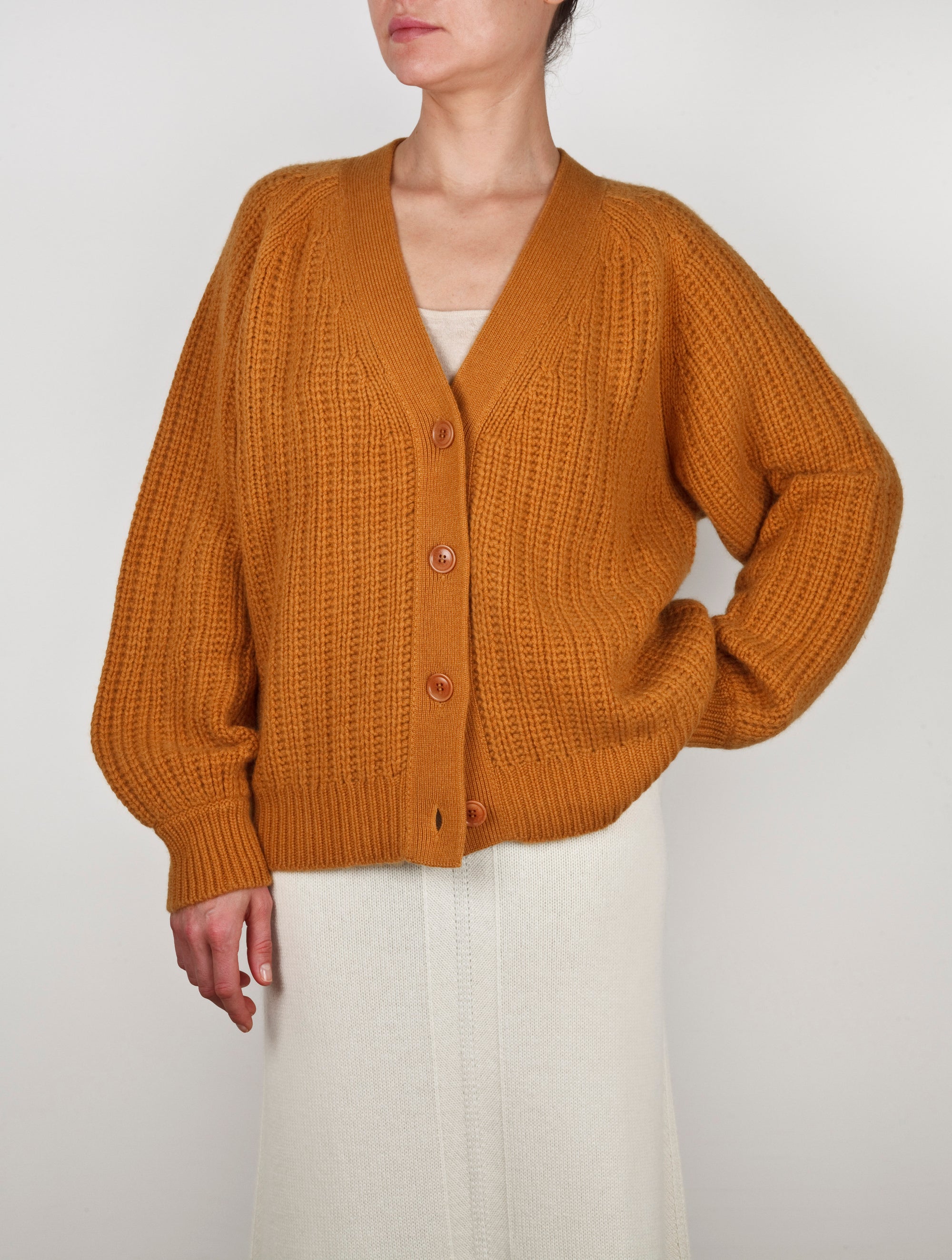 Oversize V Neck Cashmere Cardigan