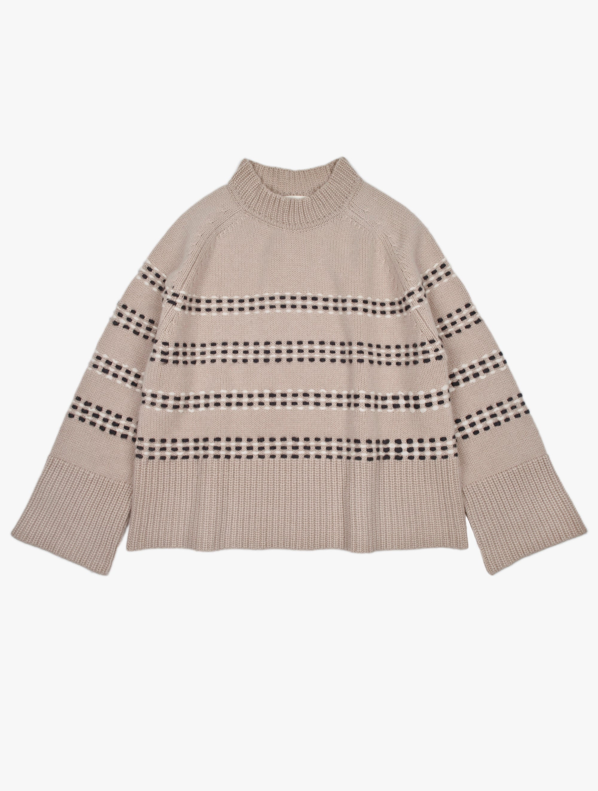 Hand Embroidered Stripe Cashmere Sweater