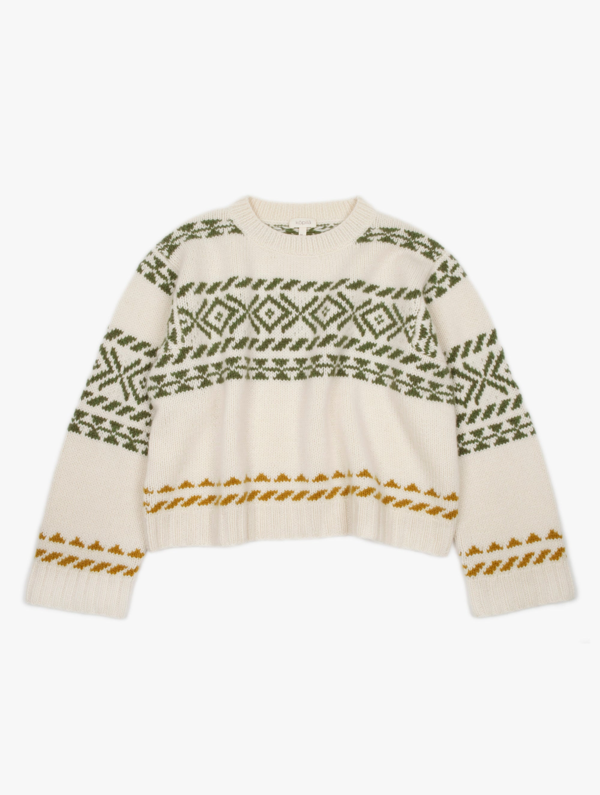 Crew Neck Fair Isle Cashmere Sweater