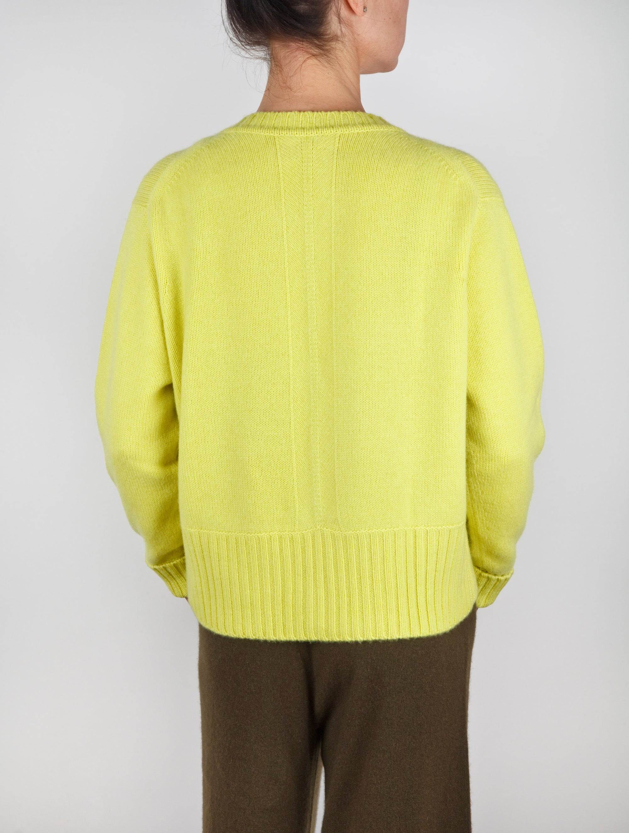 Pointelle detail V Neck Cashmere Cardigan