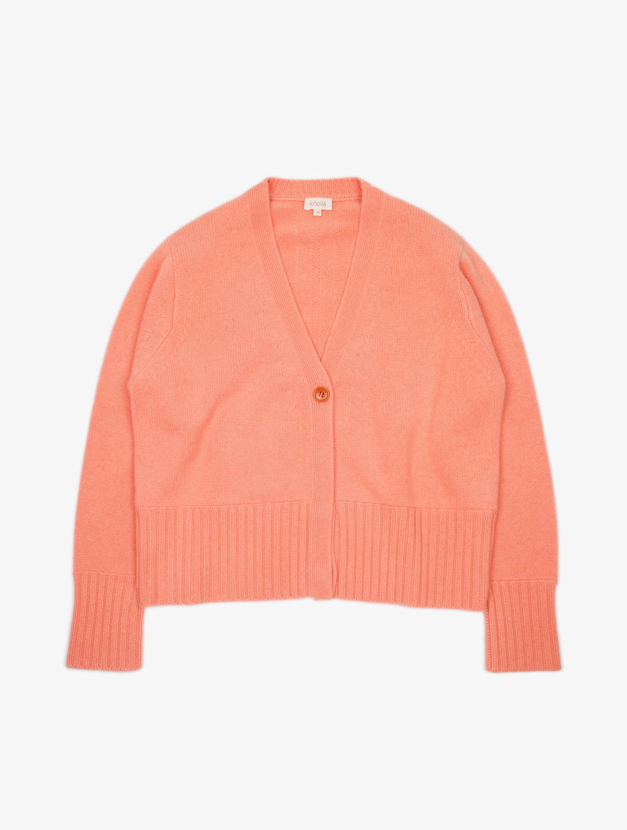 Pointelle detail V Neck Cashmere Cardigan