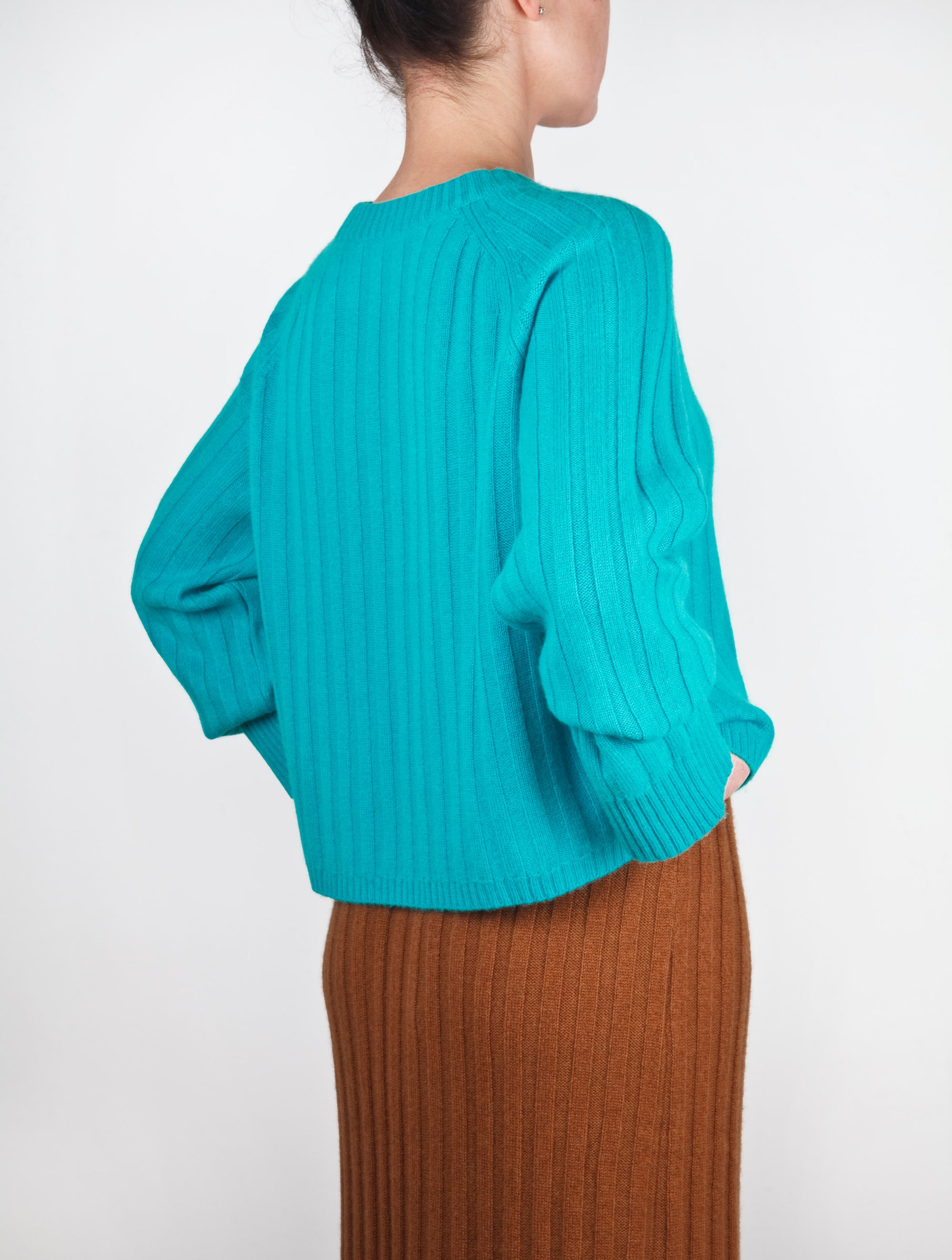 Wide Rib Cashmere Boxy Sweater