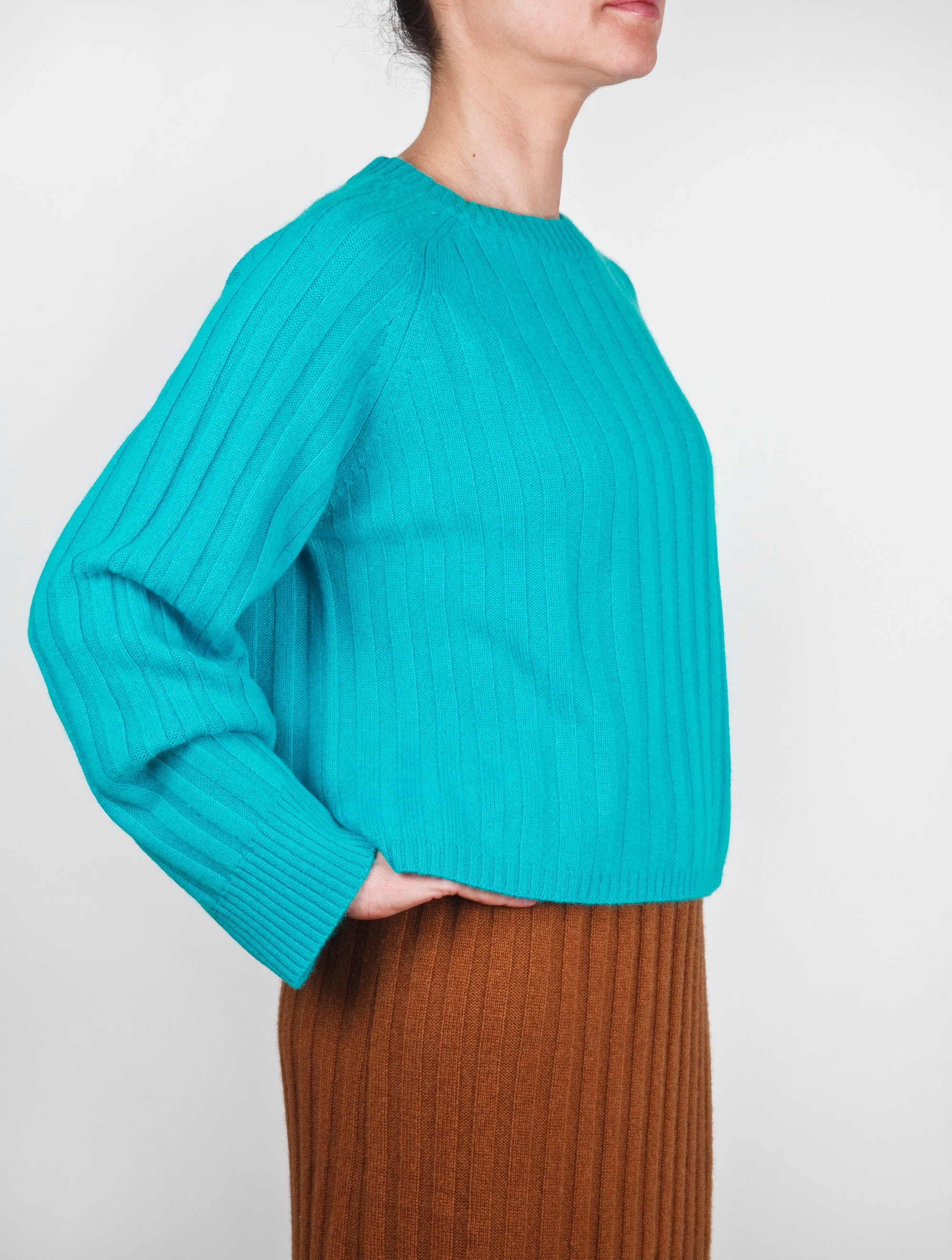 Wide Rib Cashmere Boxy Sweater