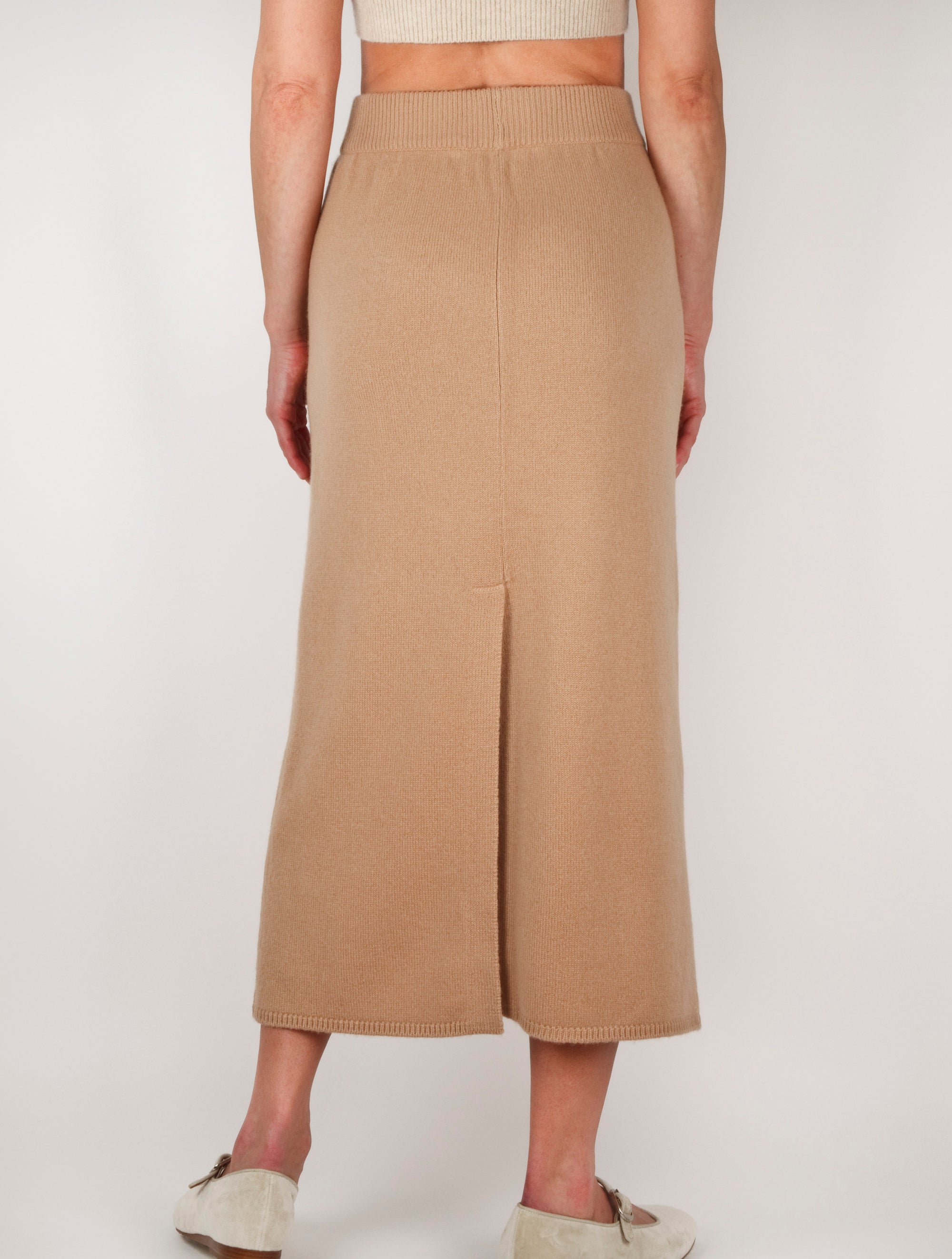 Plain Knit Cashmere Tube Skirt
