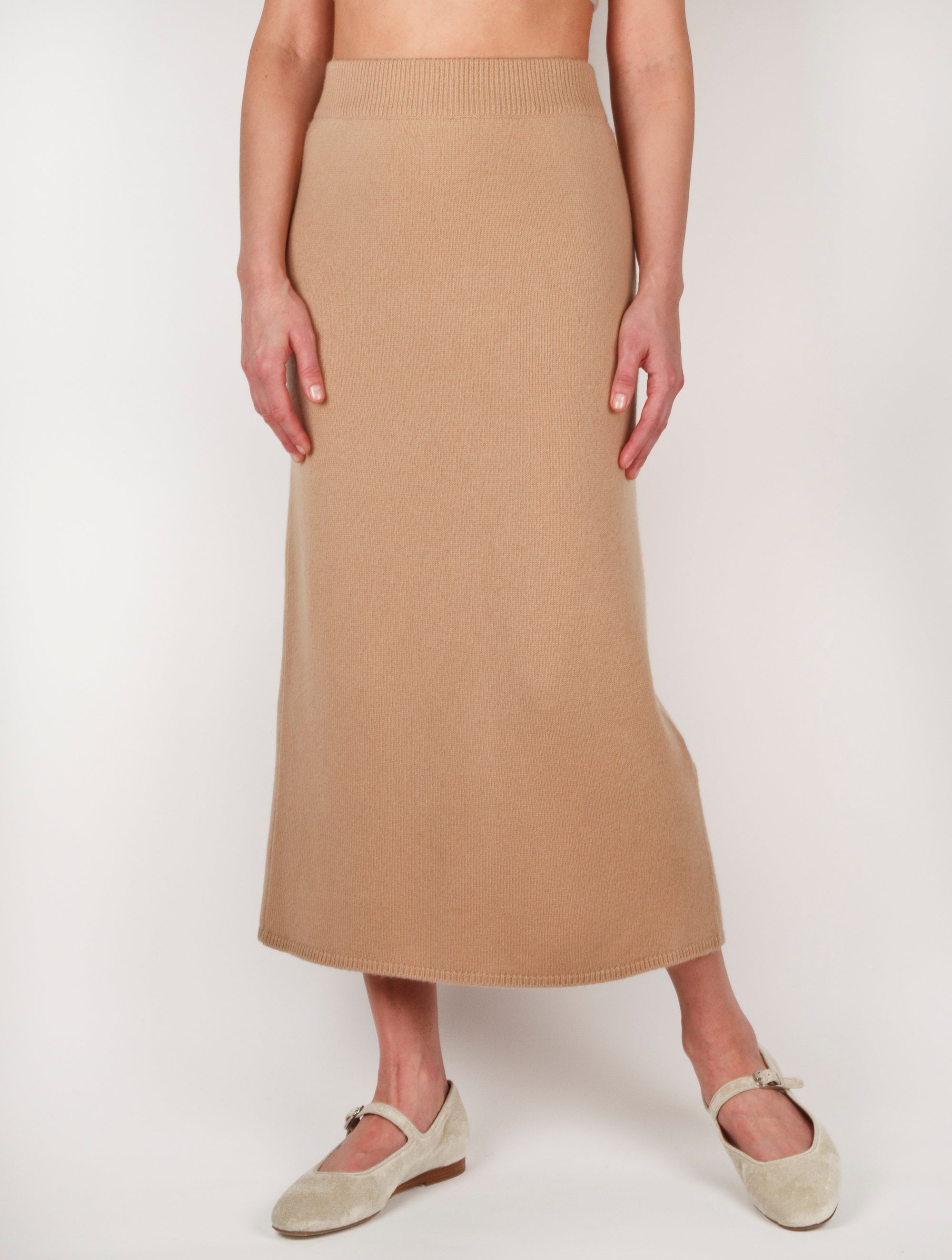 Plain Knit Cashmere Tube Skirt