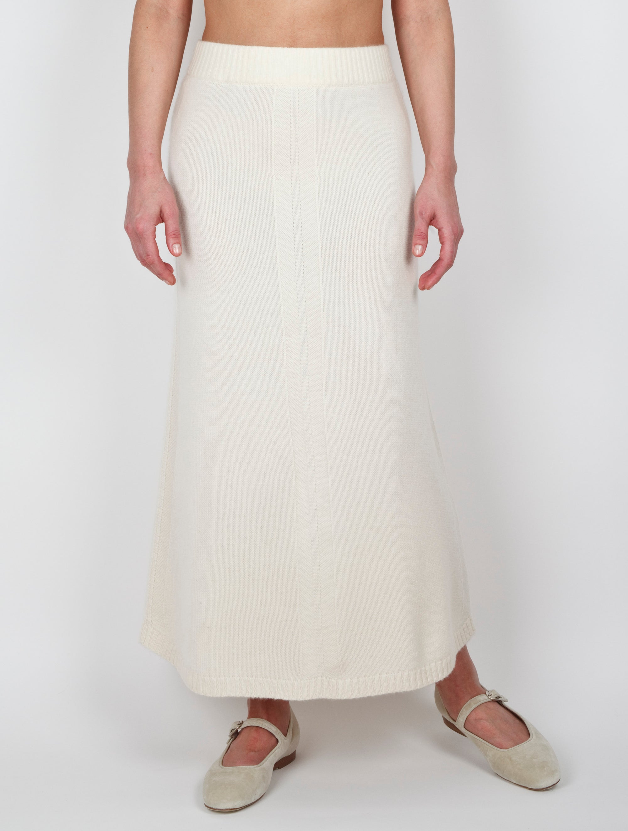 A Line Long Cashmere Skirt