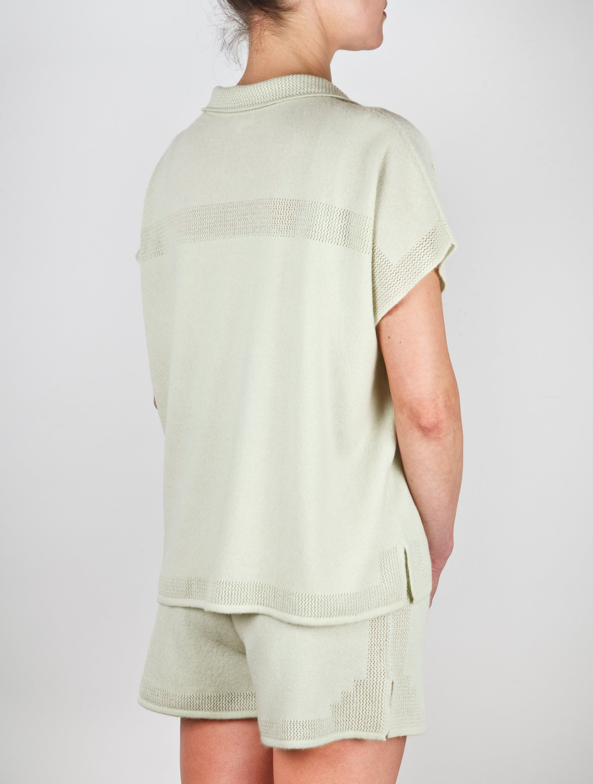 Lace Stitched Pyjama Cashmere Shirt