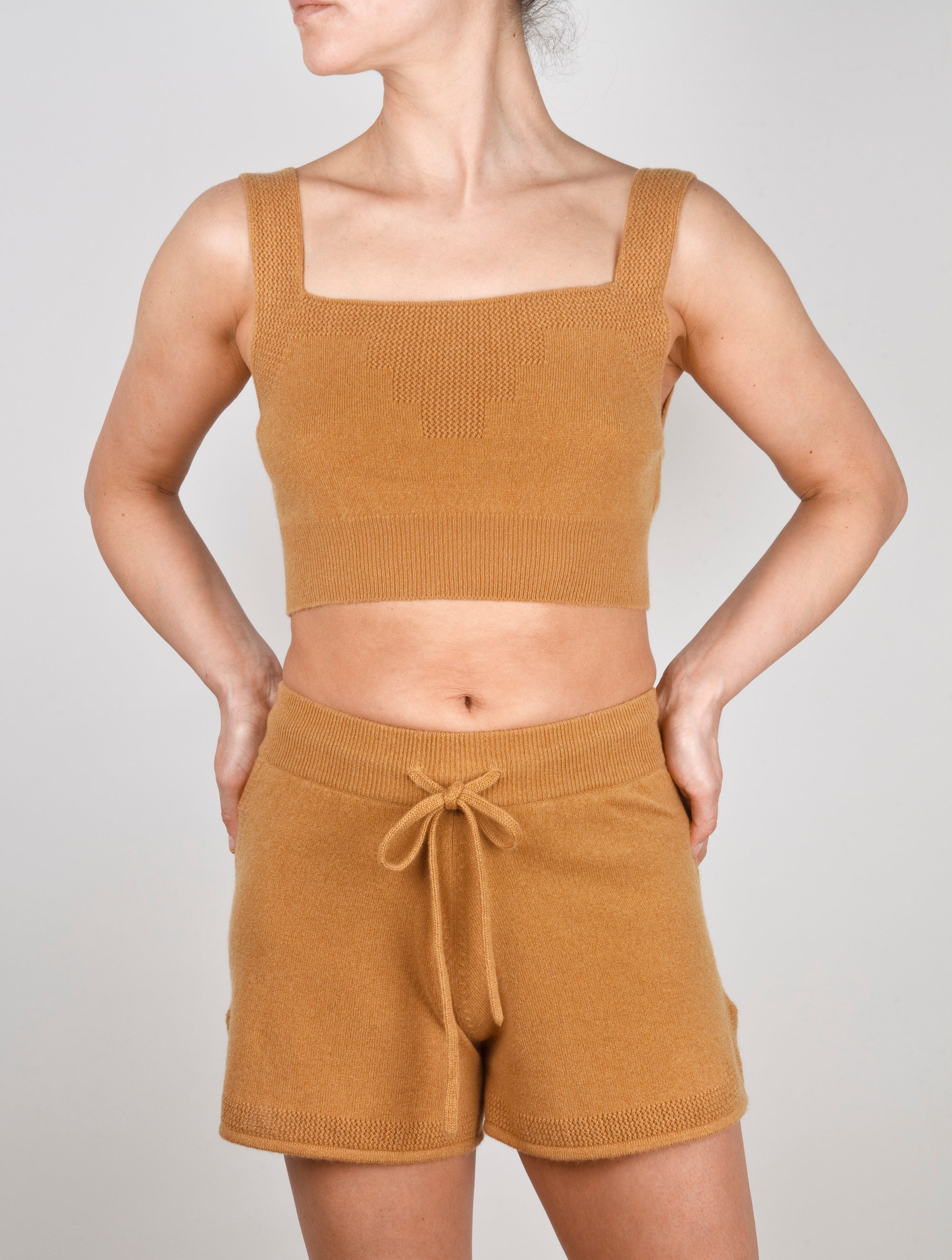 Lace Stitched Cashmere Bralet