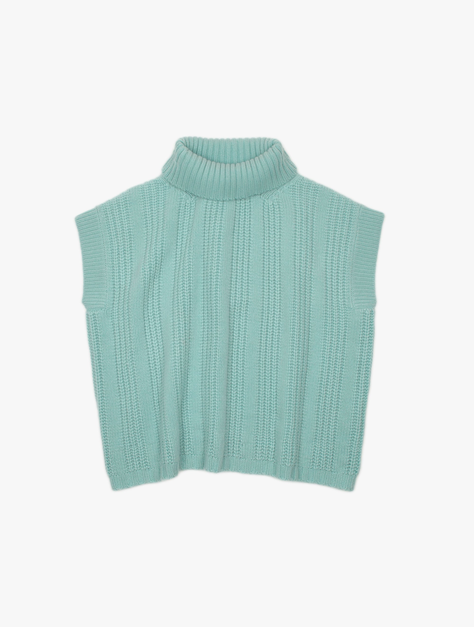Sleeveless Chunky Rib Cashmere Tank