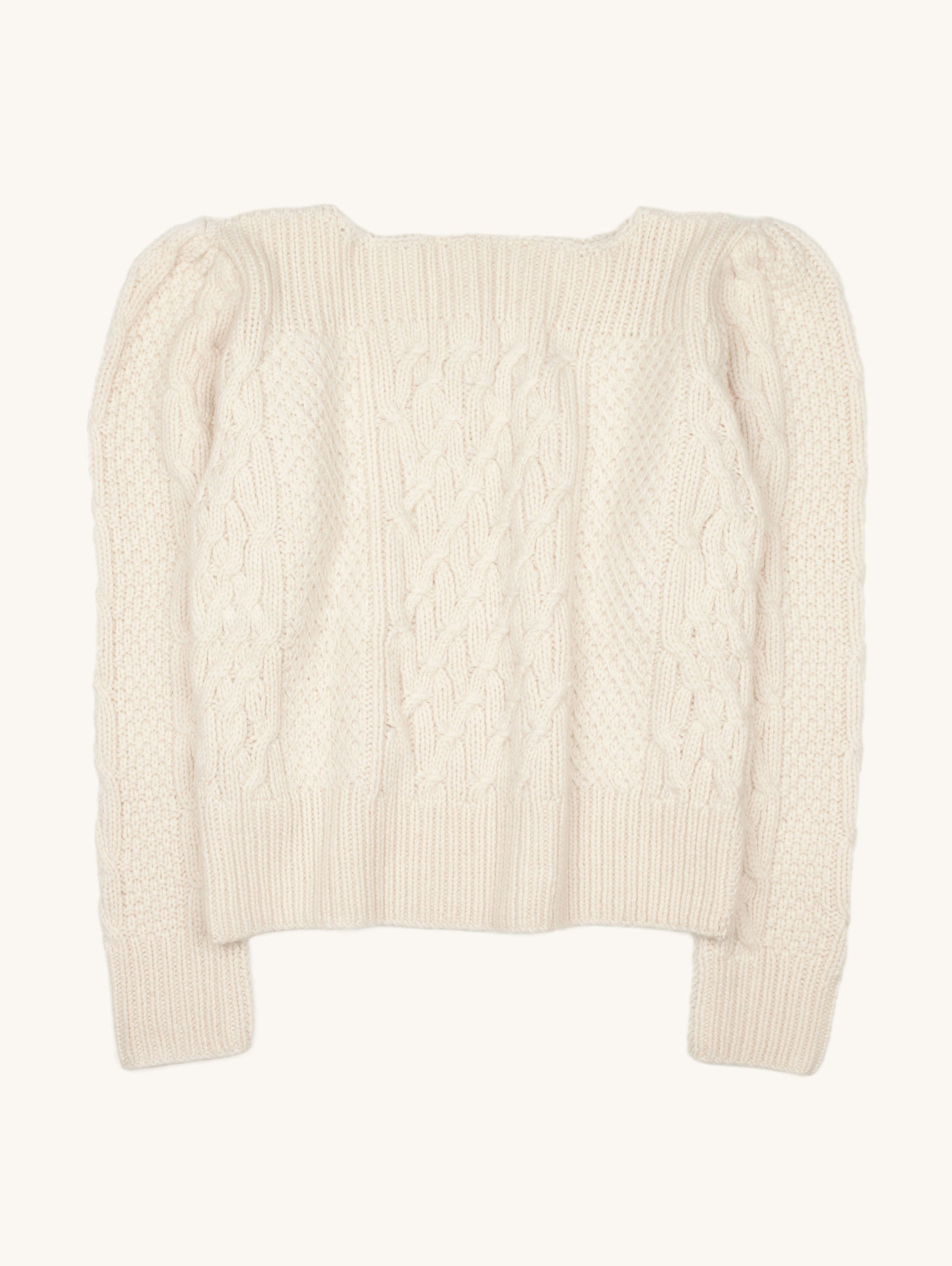 Hand knit cable cashmere sweater