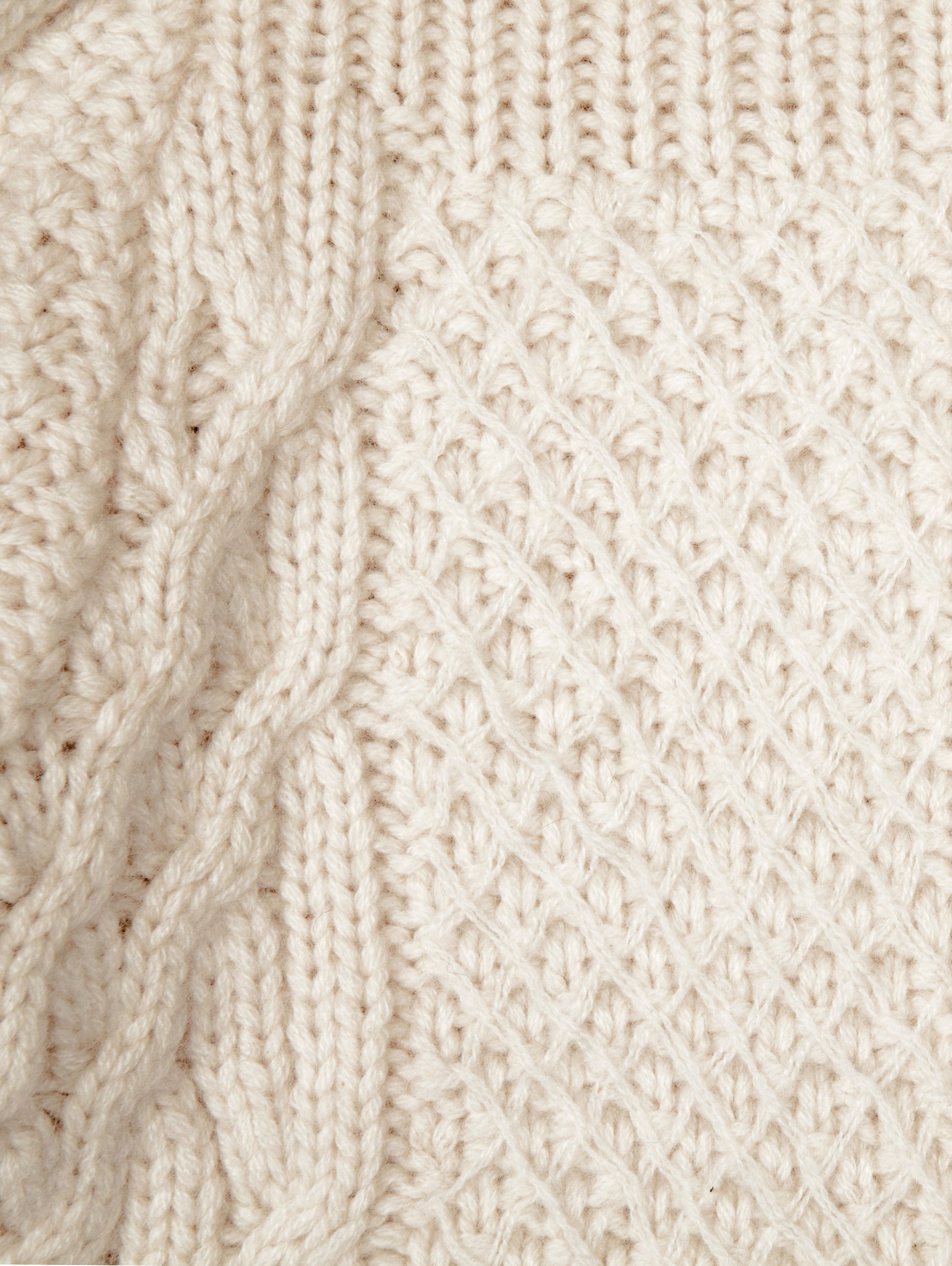 Hand knit cable cashmere sweater