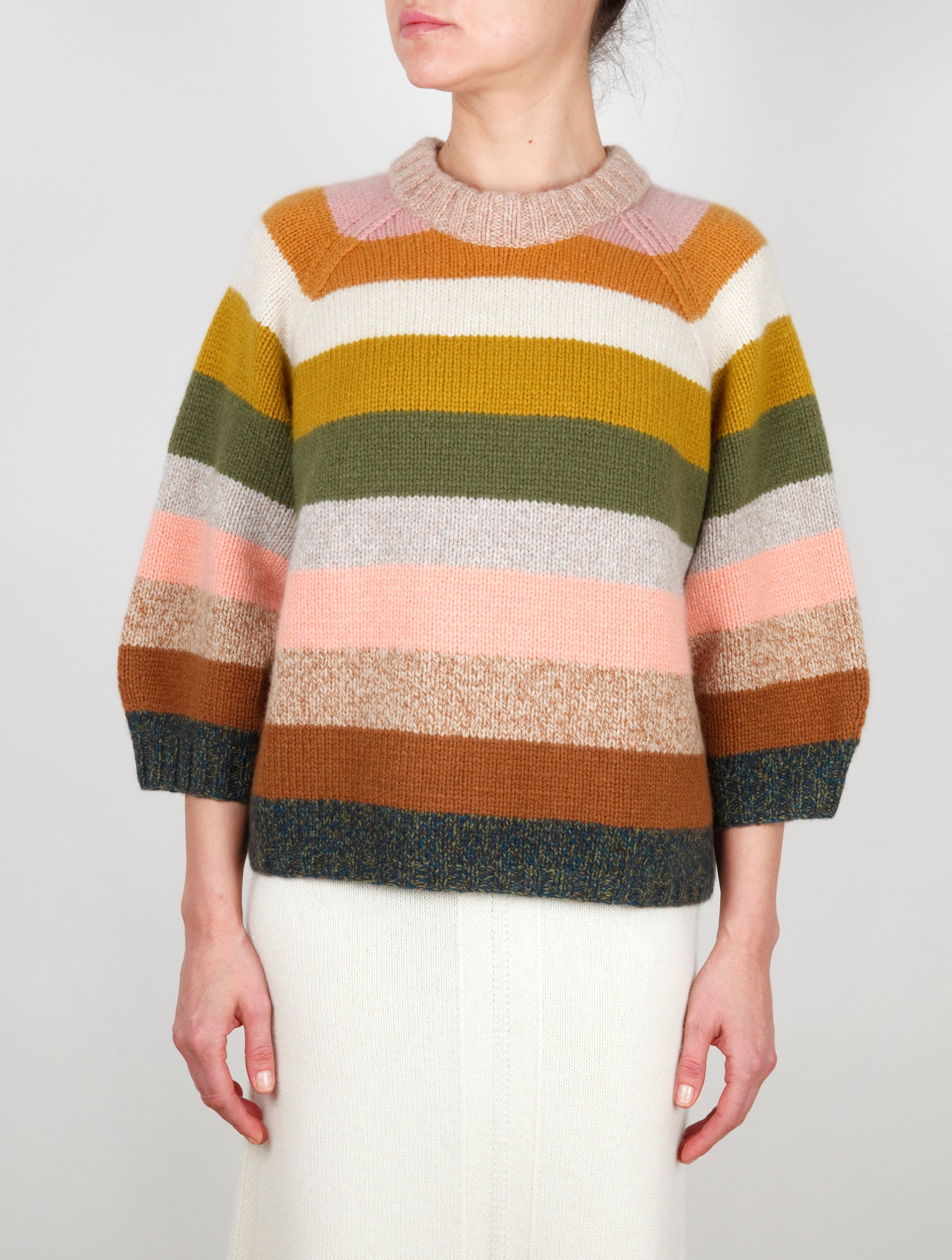 Hand Knitted Stripe Cashmere Sweater