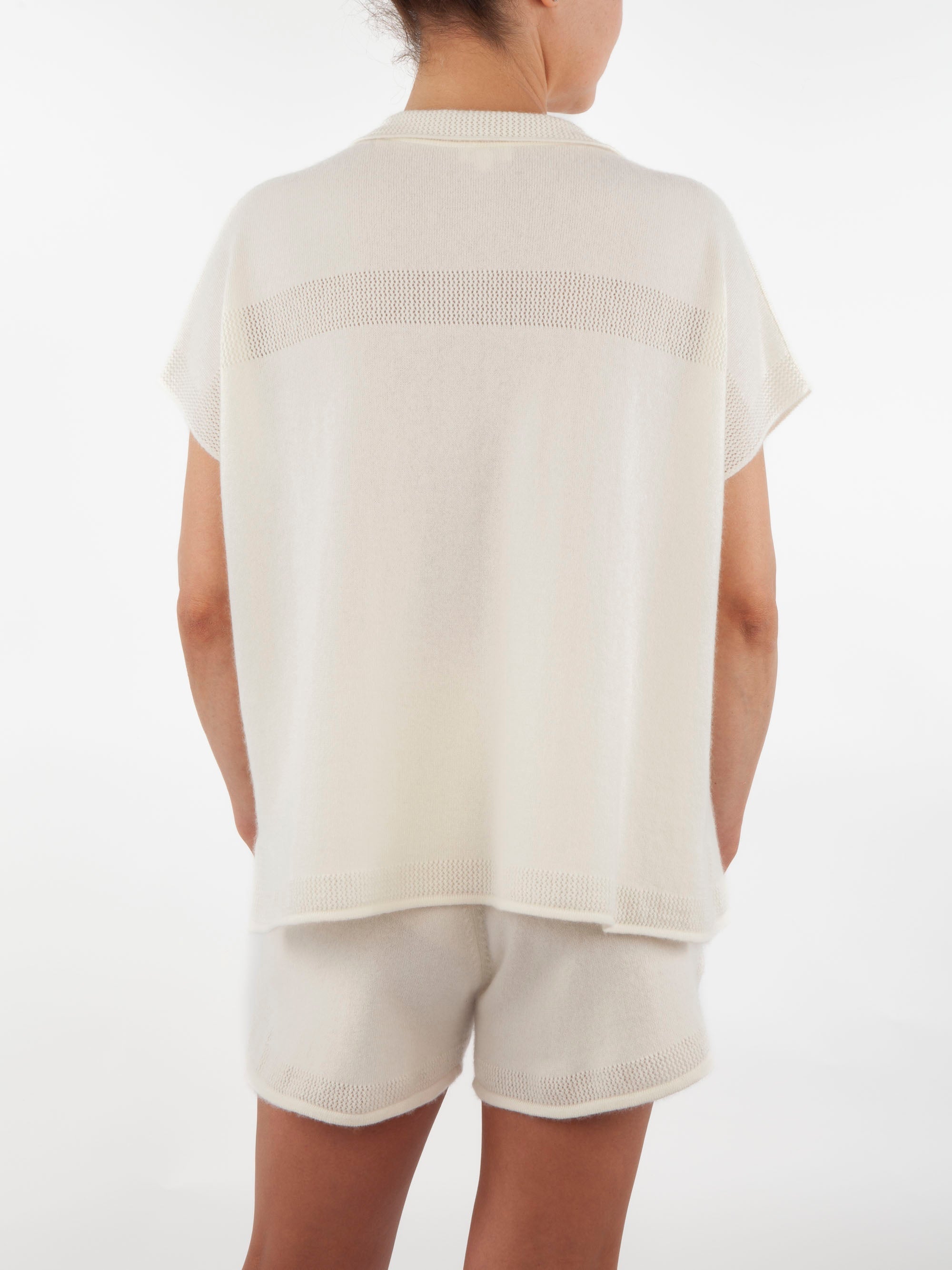 Lace Stitched Pyjama Cashmere Shirt