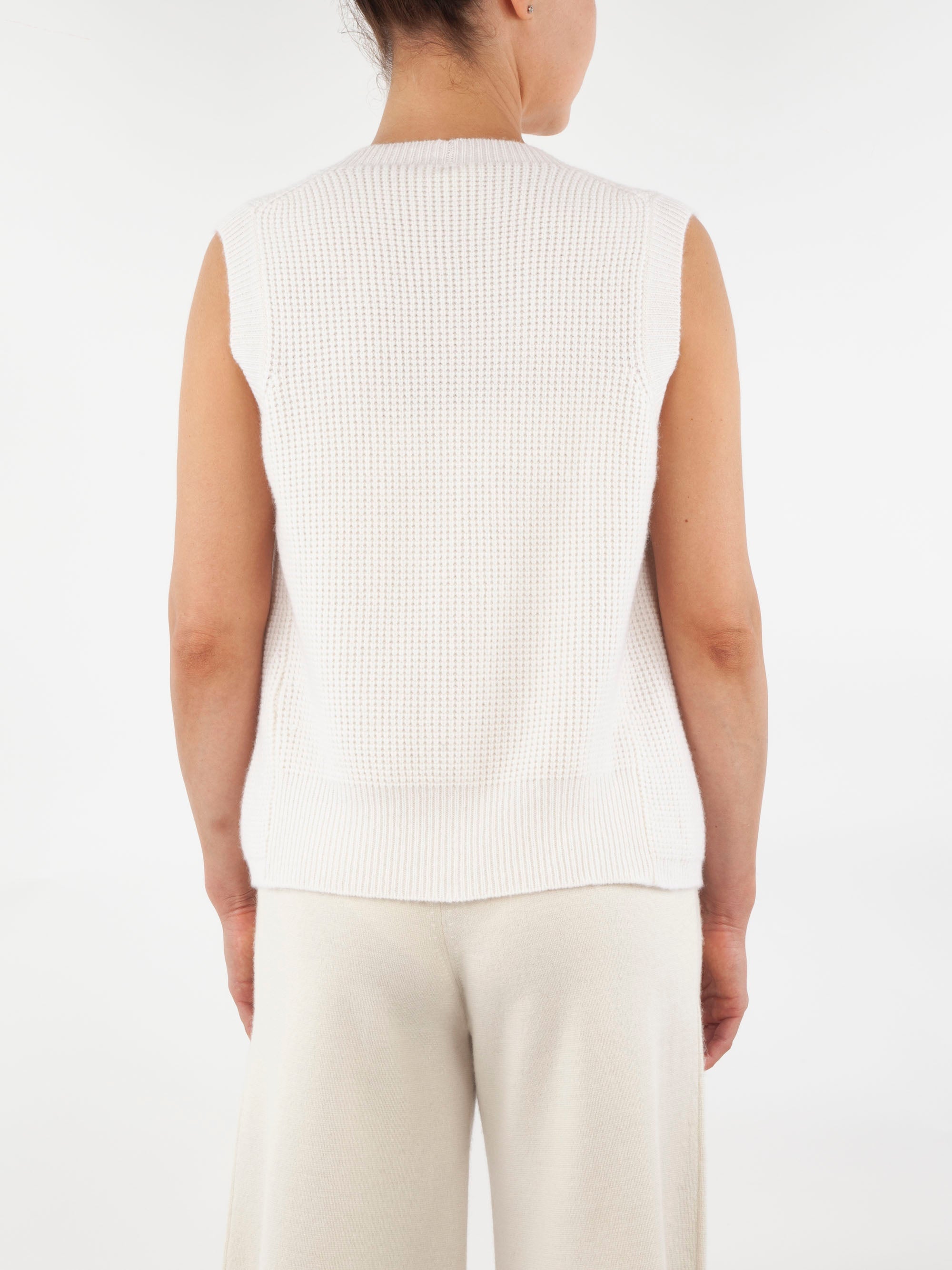 Waffle Knit Cashmere Waistcoat