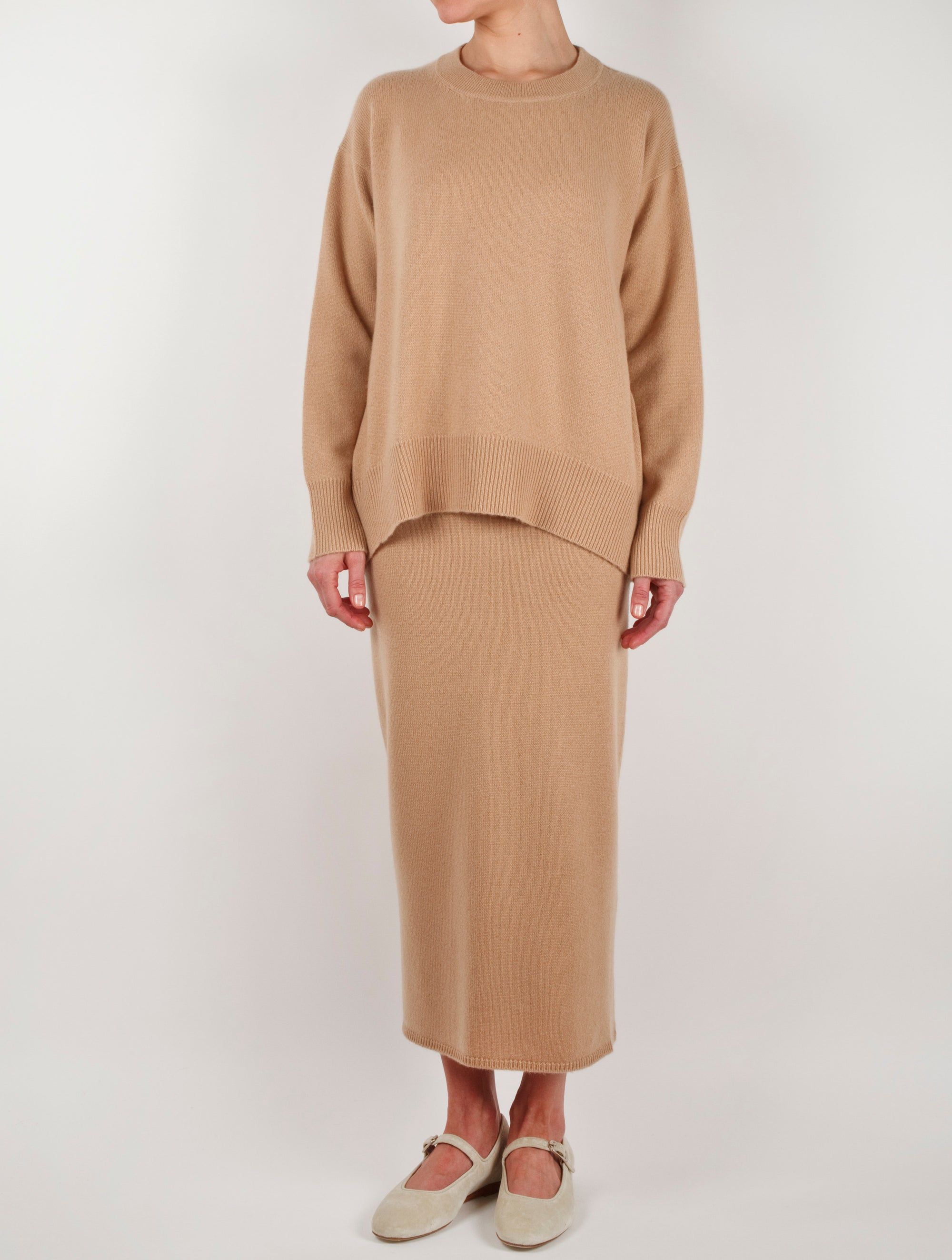 Plain Knit Cashmere Tube Skirt